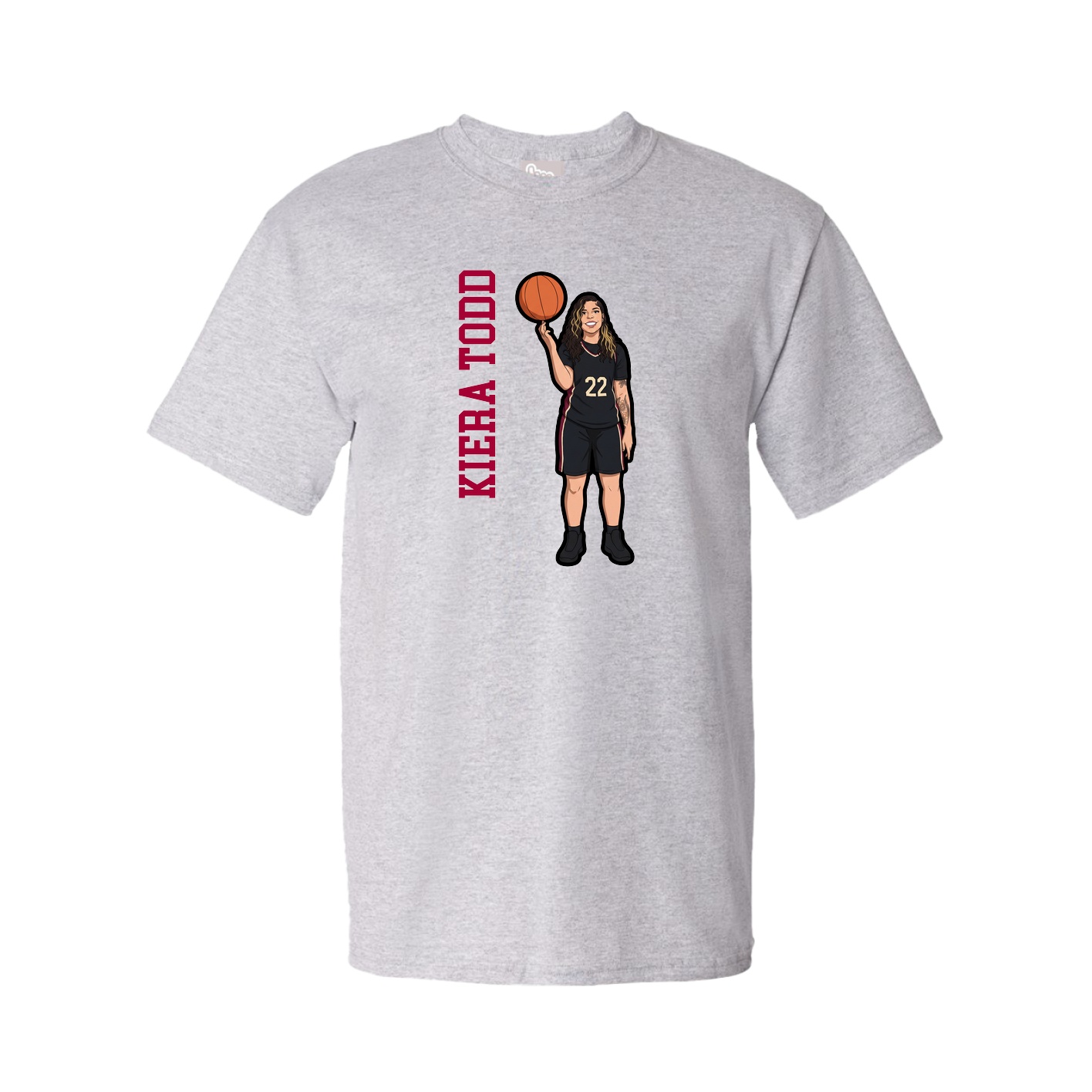 Youth Tee — Name Vertical in Grey