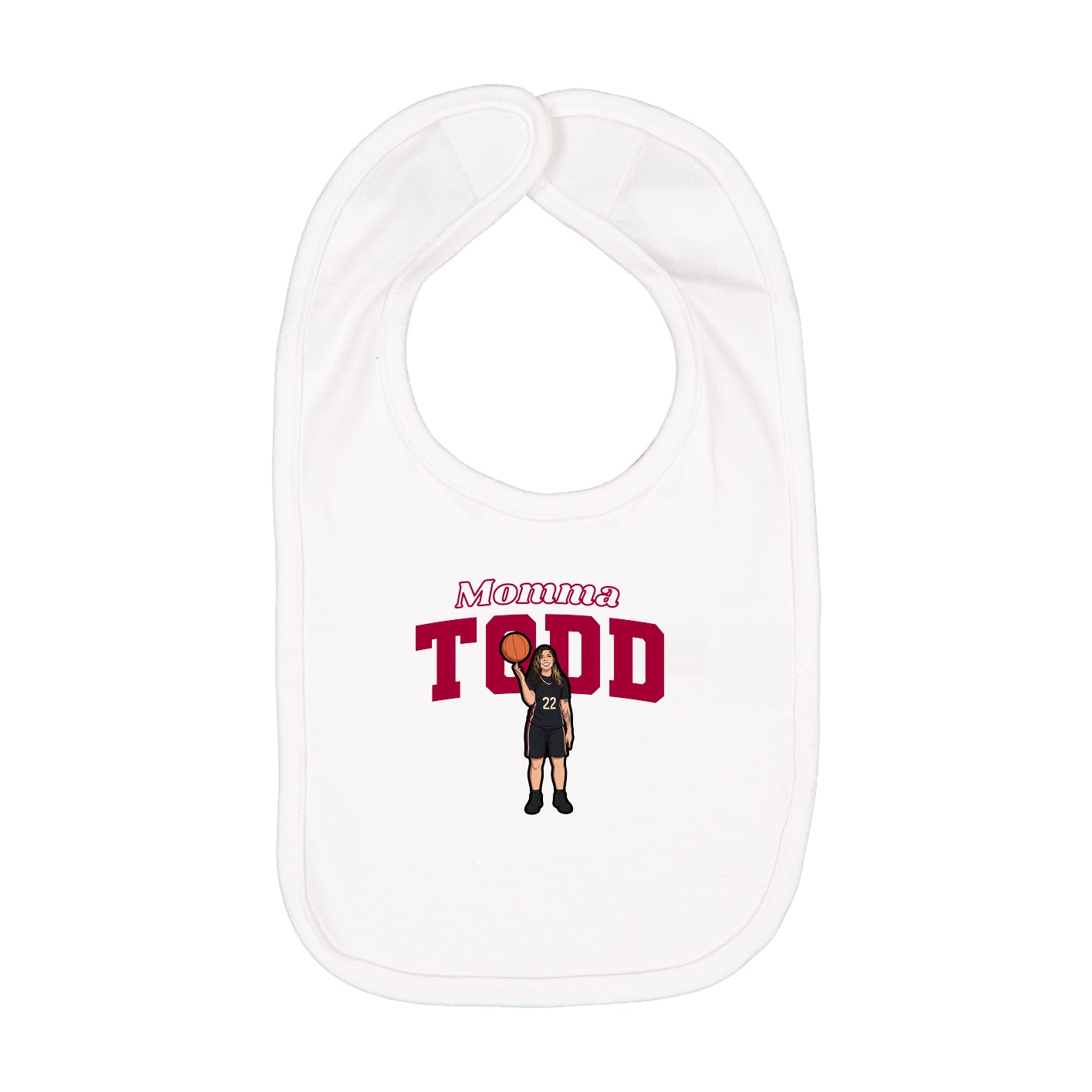 Infant Bib — Mothers Day Block in White