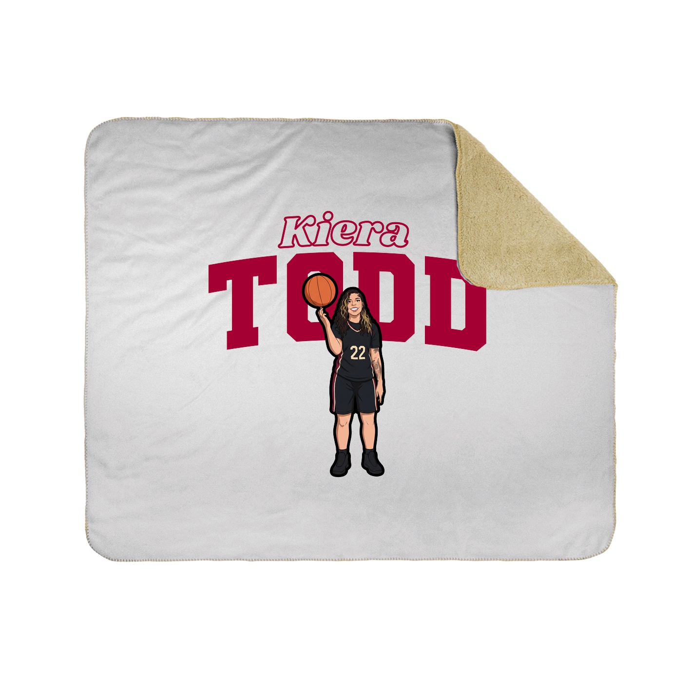 Throw Blanket — Name Arch in White