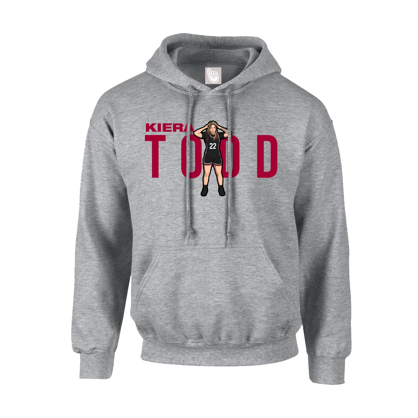 Hoodie — Player Name in Grey