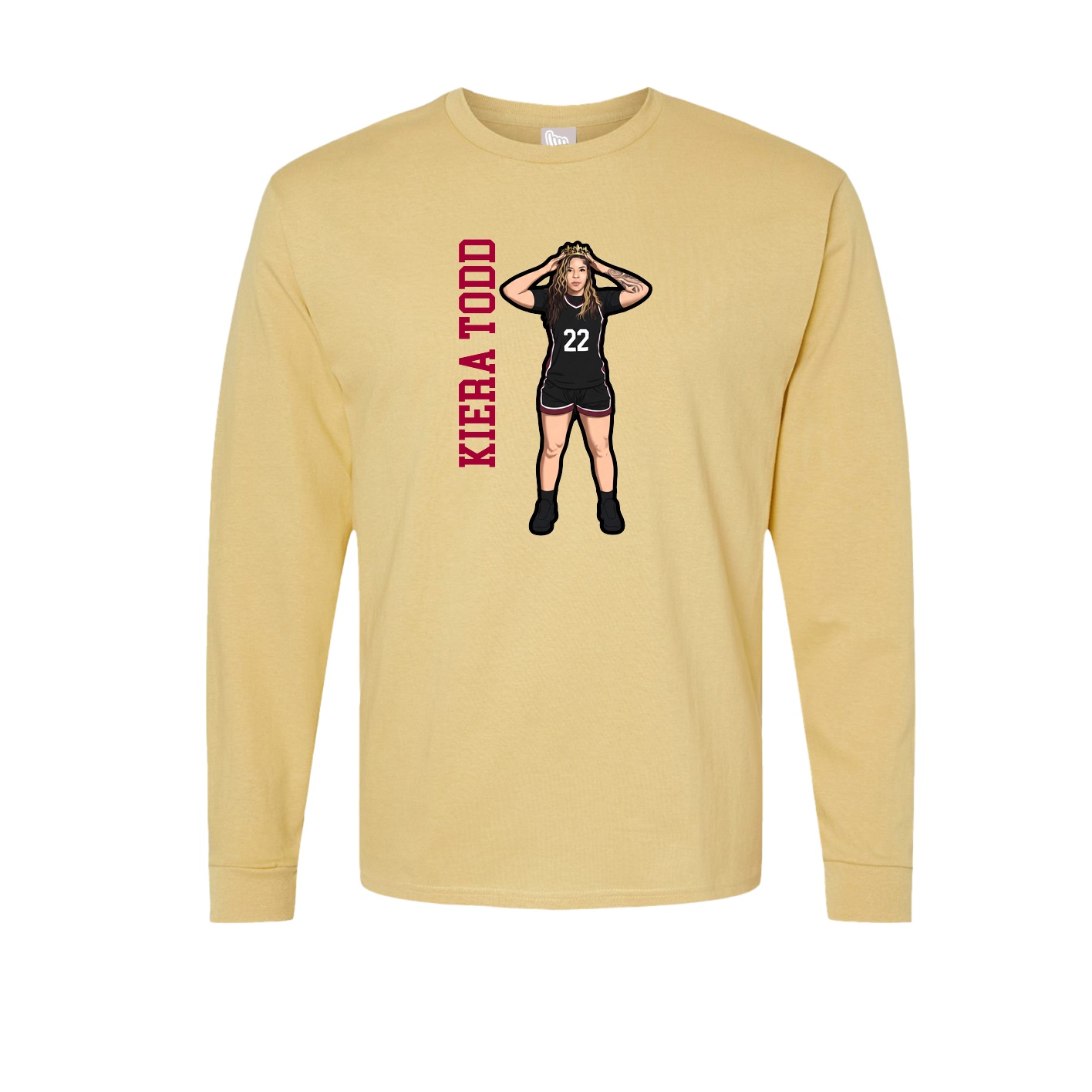 Long Sleeve Tee — Name Vertical in Vegas Gold