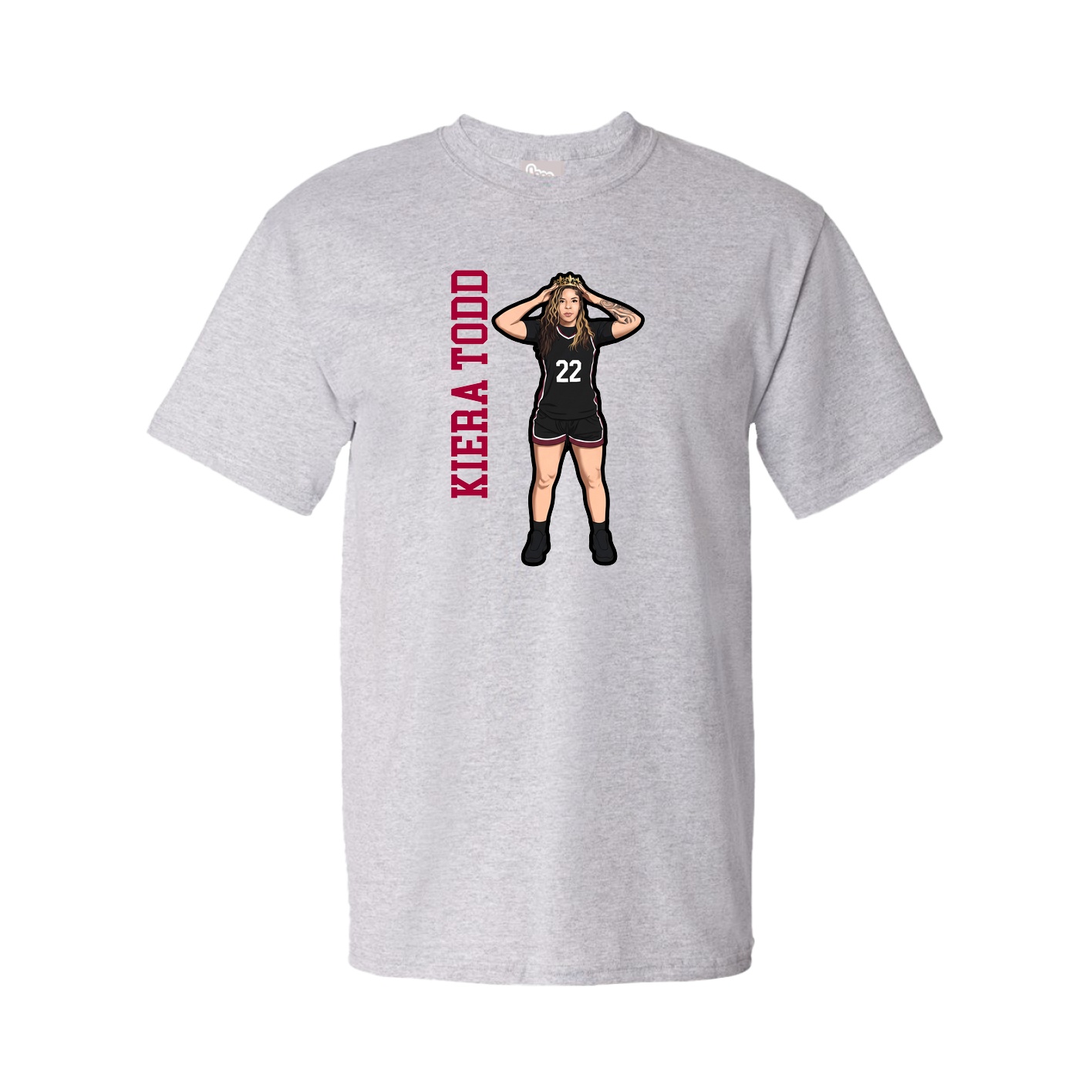 Youth Tee — Name Vertical in Grey