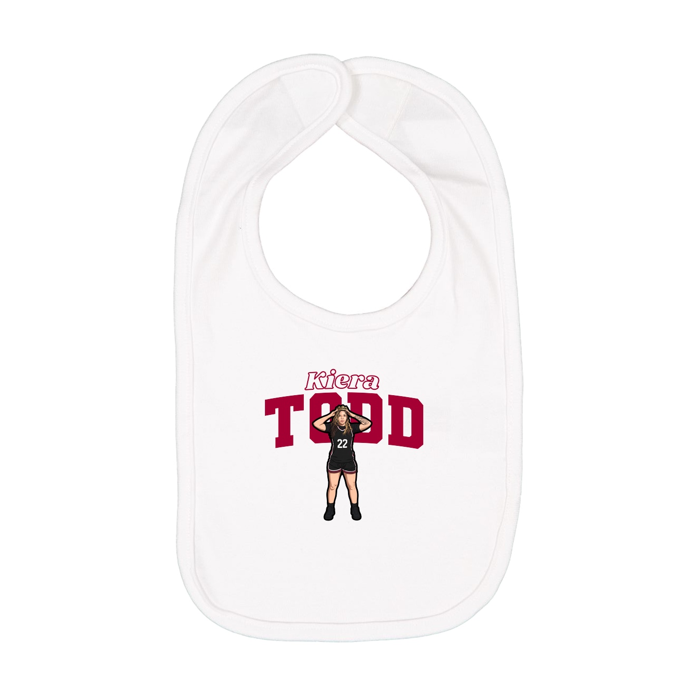 Infant Bib — Name Arch in White