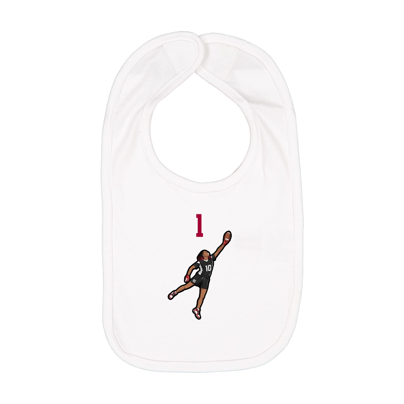 Infant Bib — Number Top in White