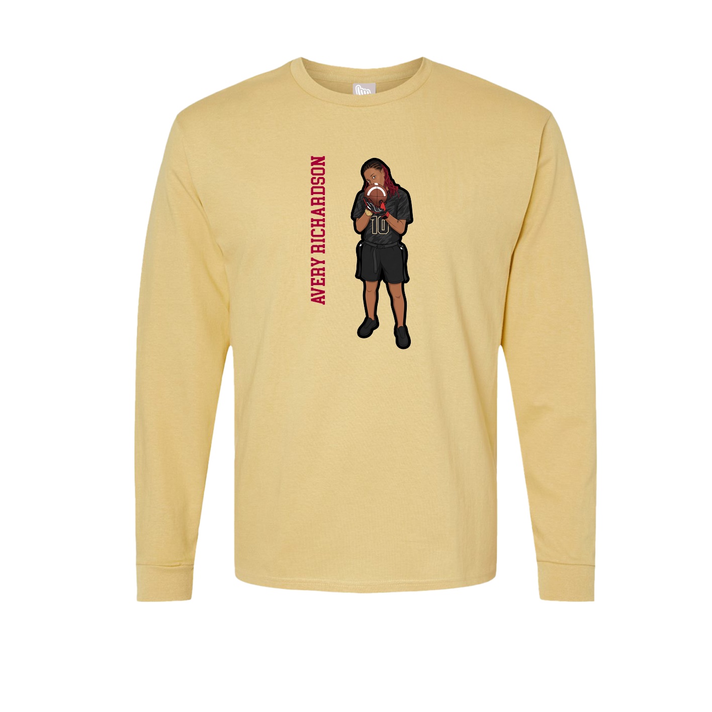 Long Sleeve Tee — Name Vertical in Vegas Gold