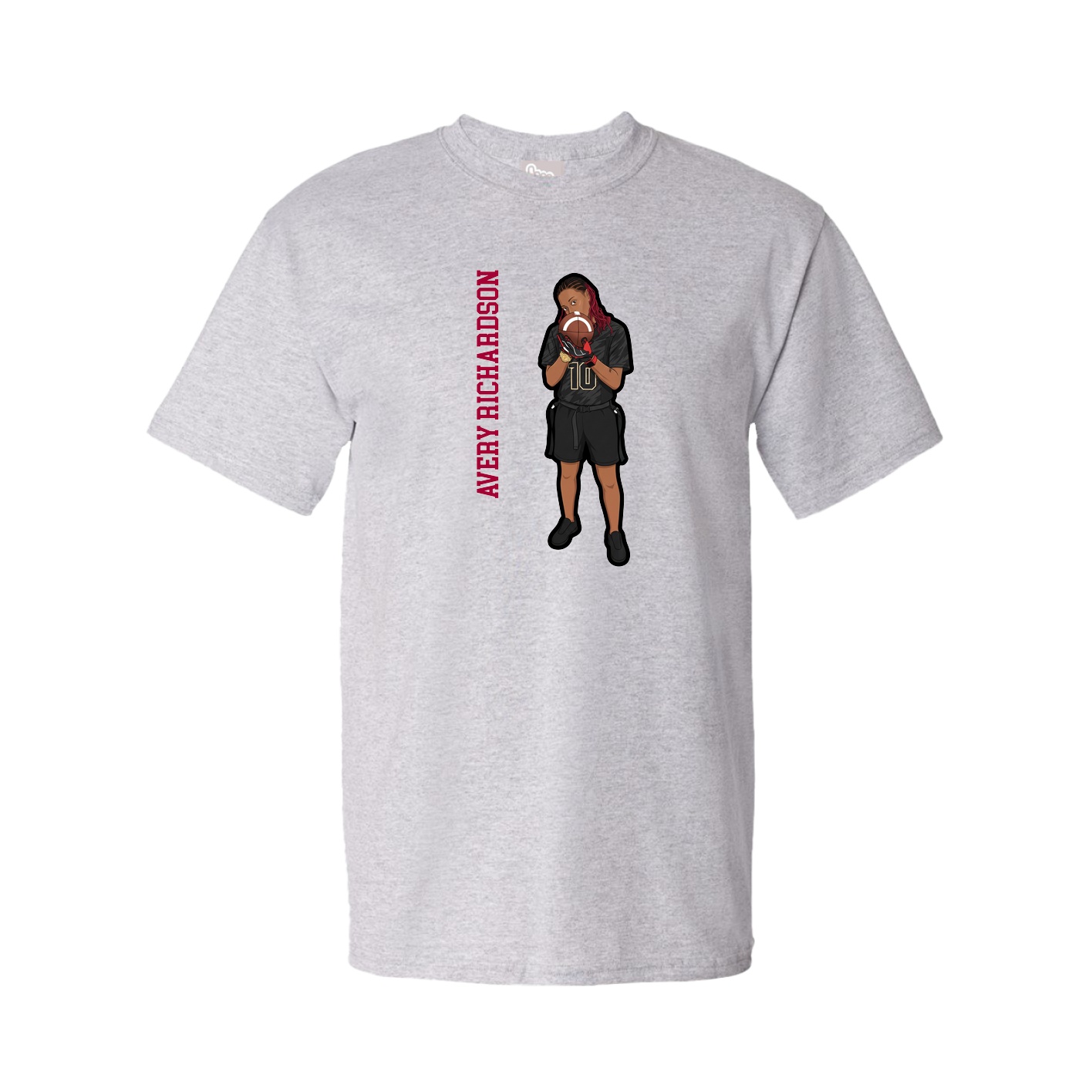 Youth Tee — Name Vertical in Grey