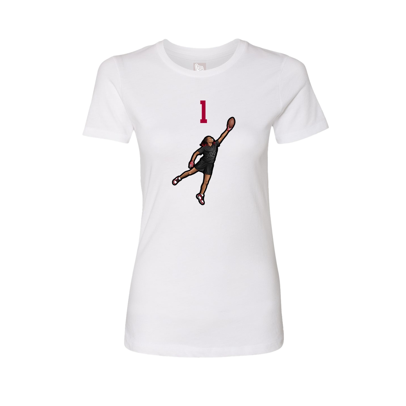 Fitted Women's Tee — Number Top in White