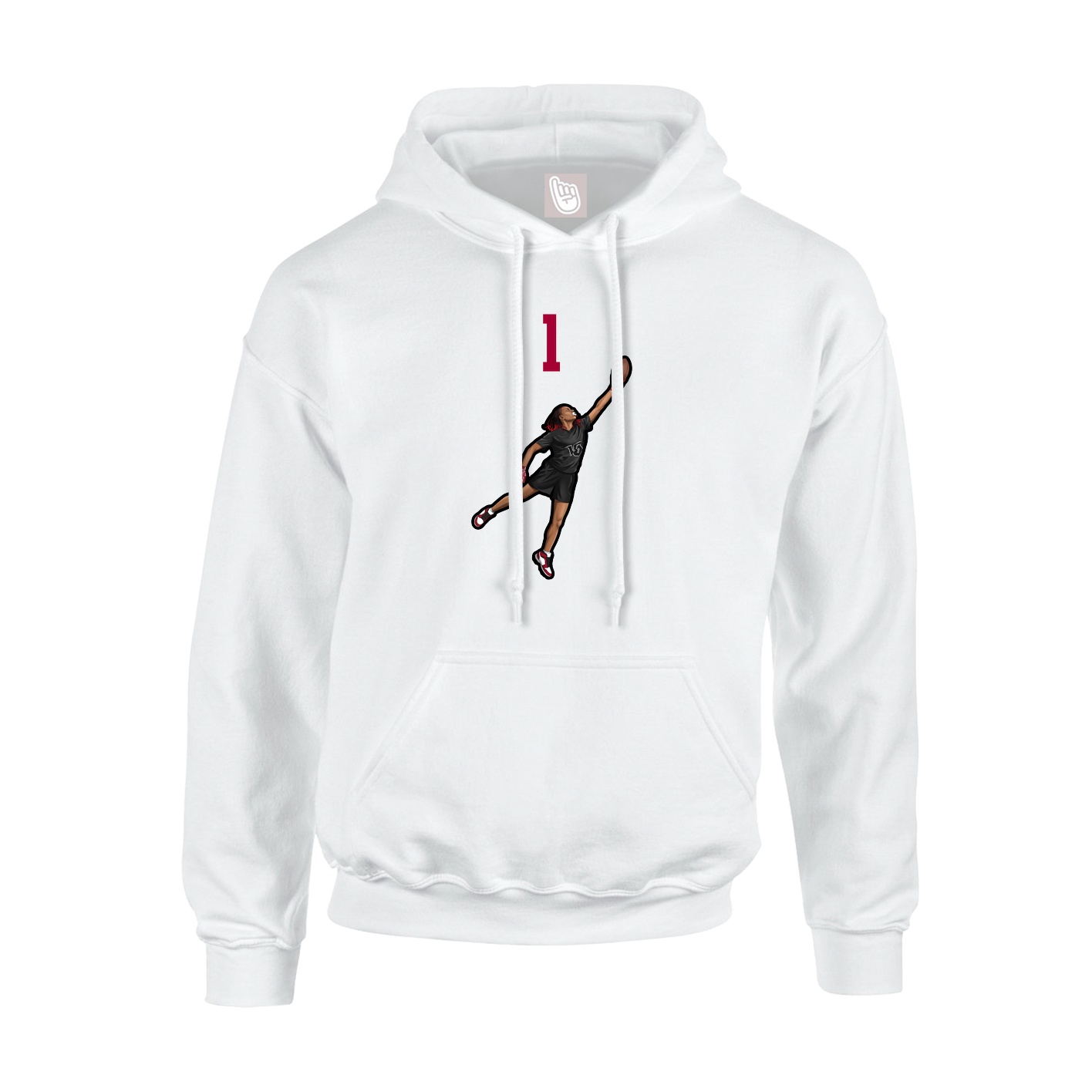 Youth Hoodie — Number Top in White