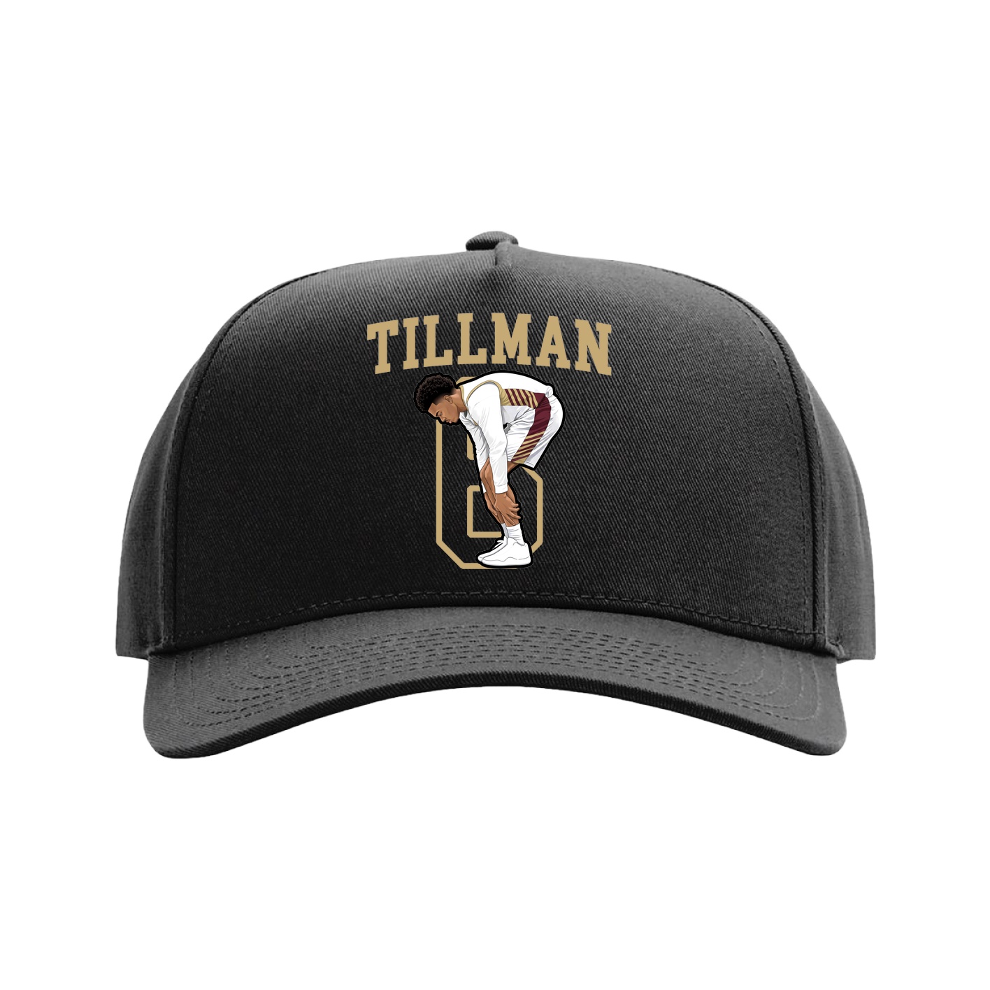 Full Fabric Five-Panel Champ Cap — Shirsey in Black