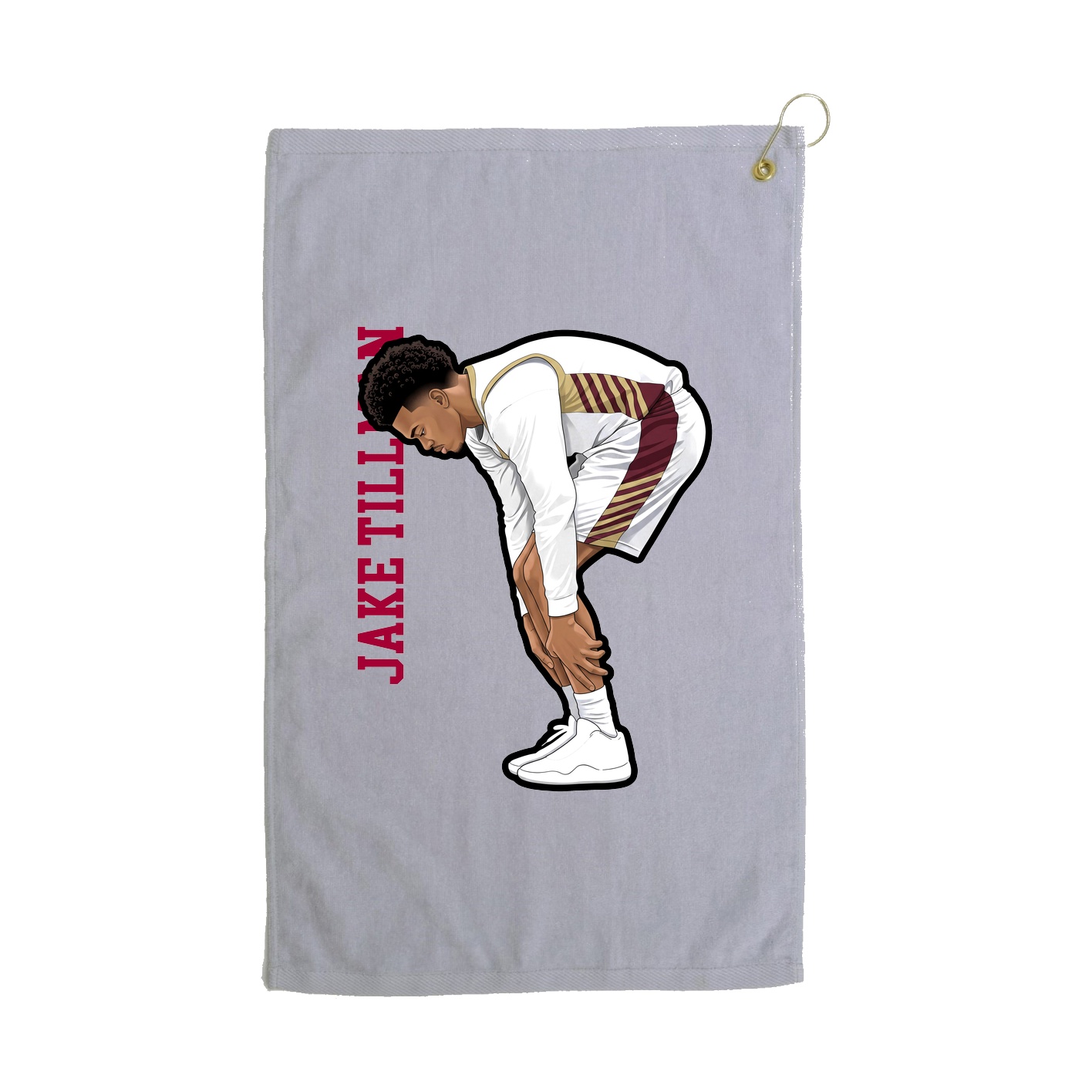 Golf Towel — Name Vertical in Grey