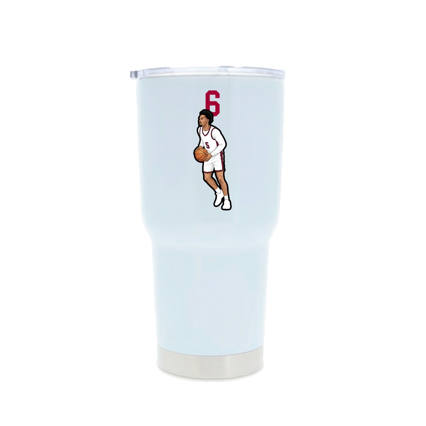 30oz Stainless Steel Tumbler — Number Top in White