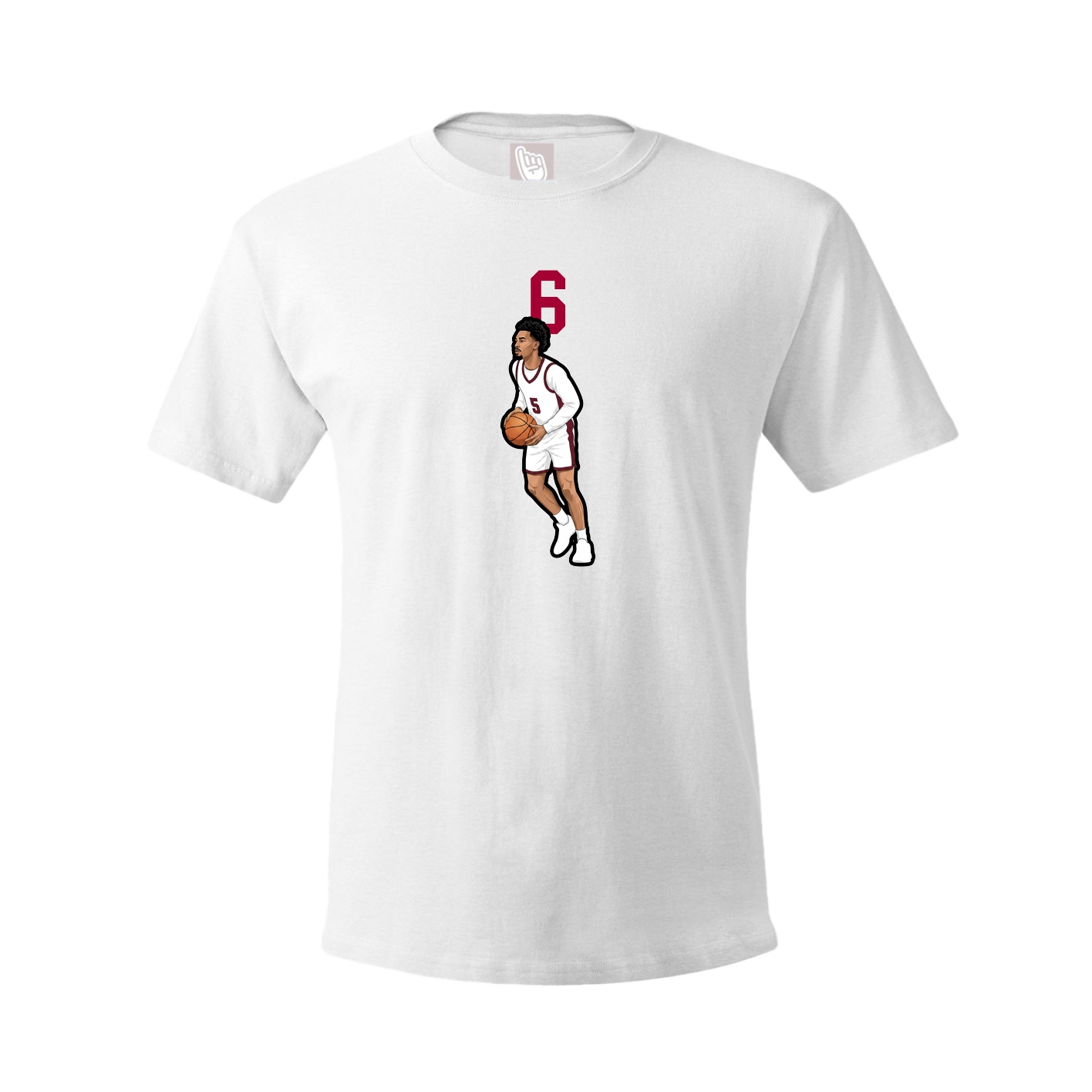 Youth Tee — Number Top in White