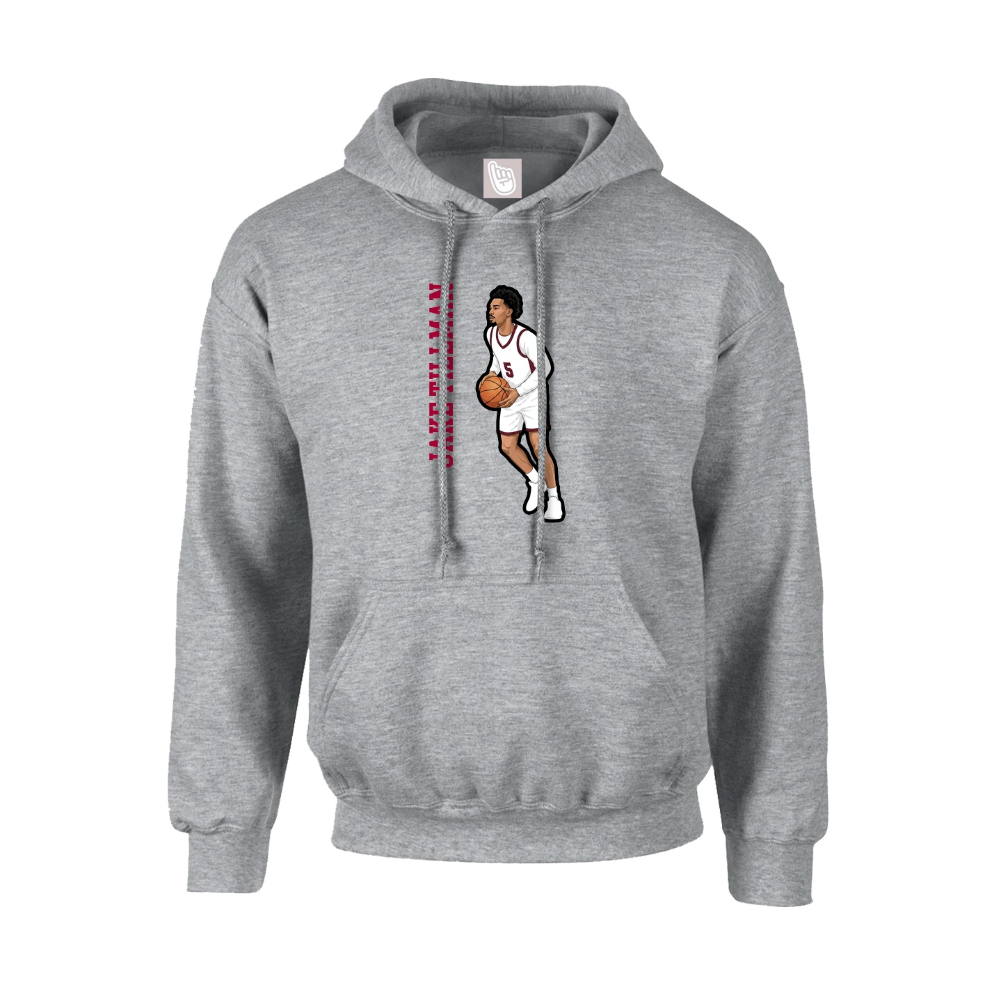 Youth Hoodie — Name Vertical in Grey