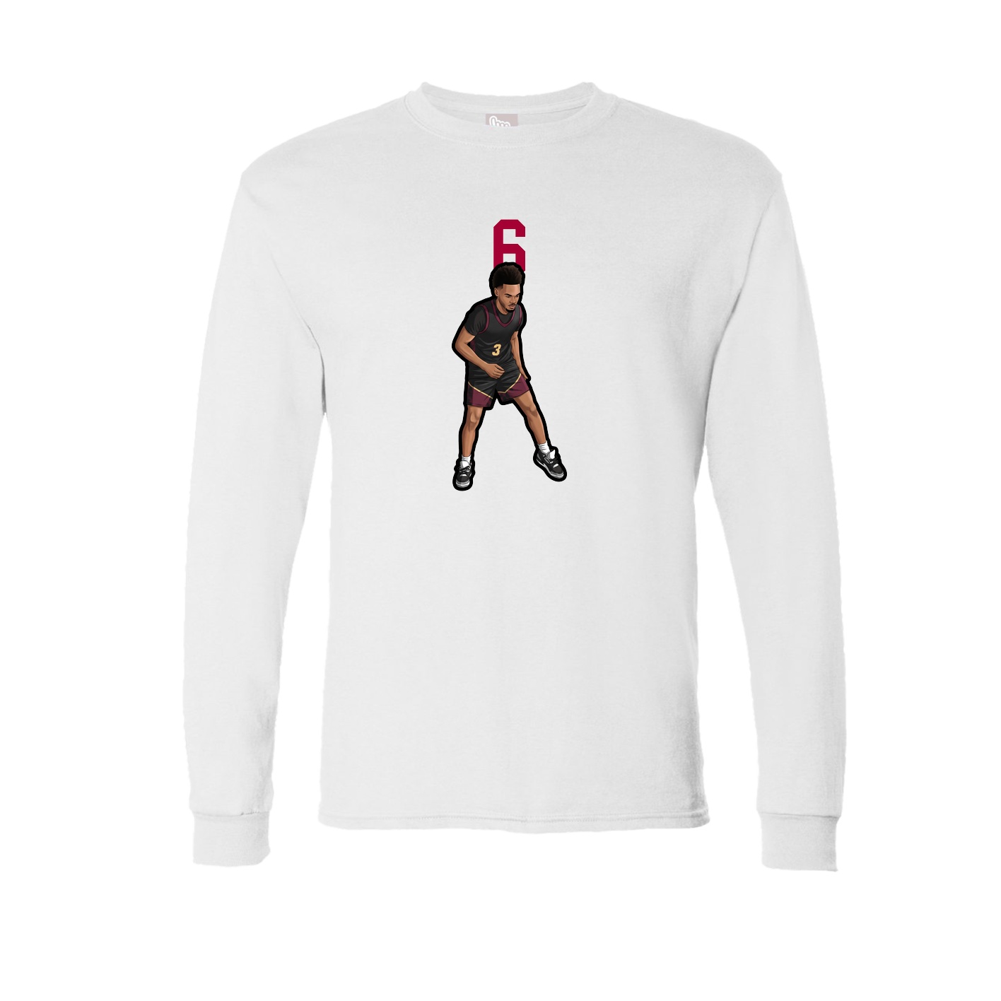 Long Sleeve Tee — Number Top in White