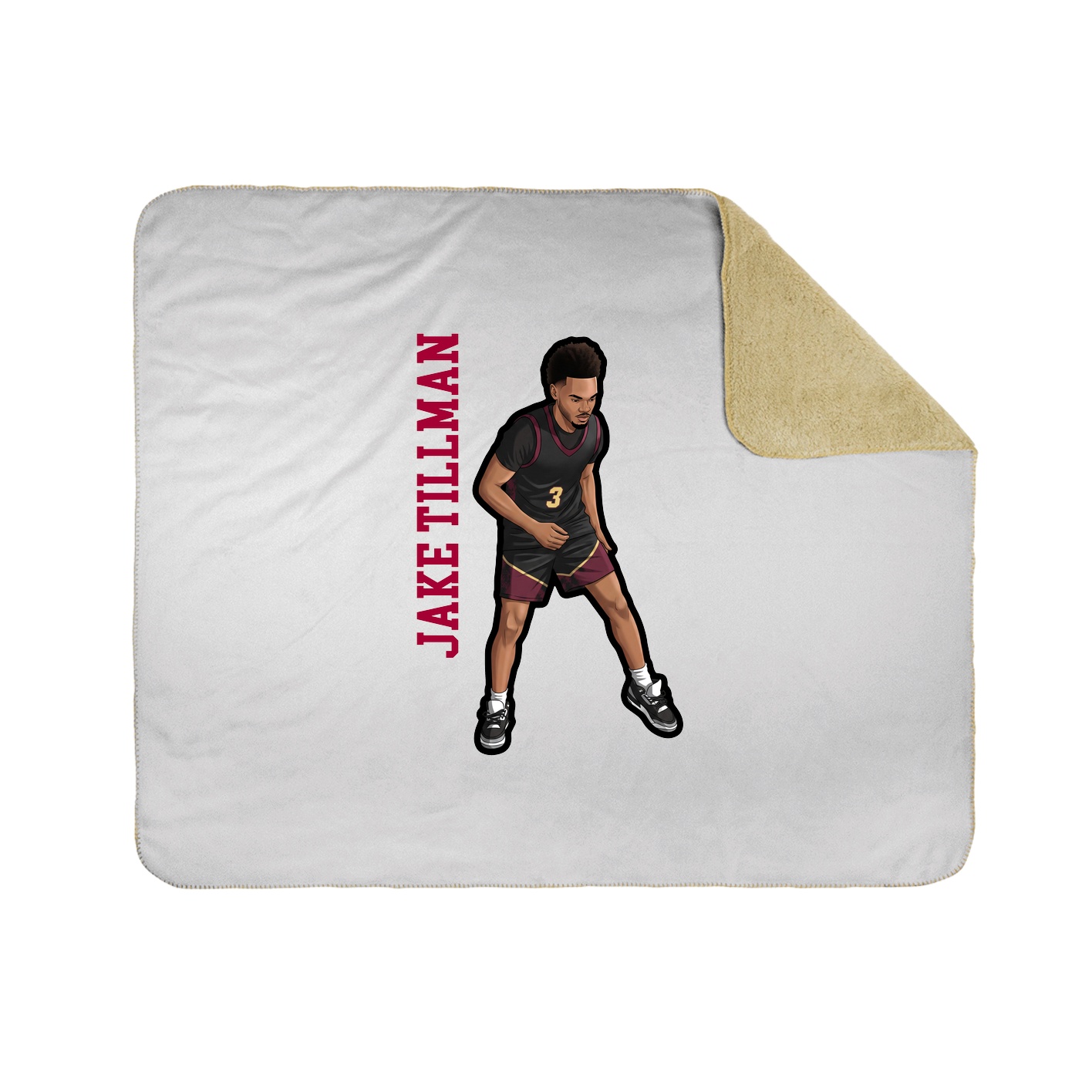 Throw Blanket — Name Vertical in White
