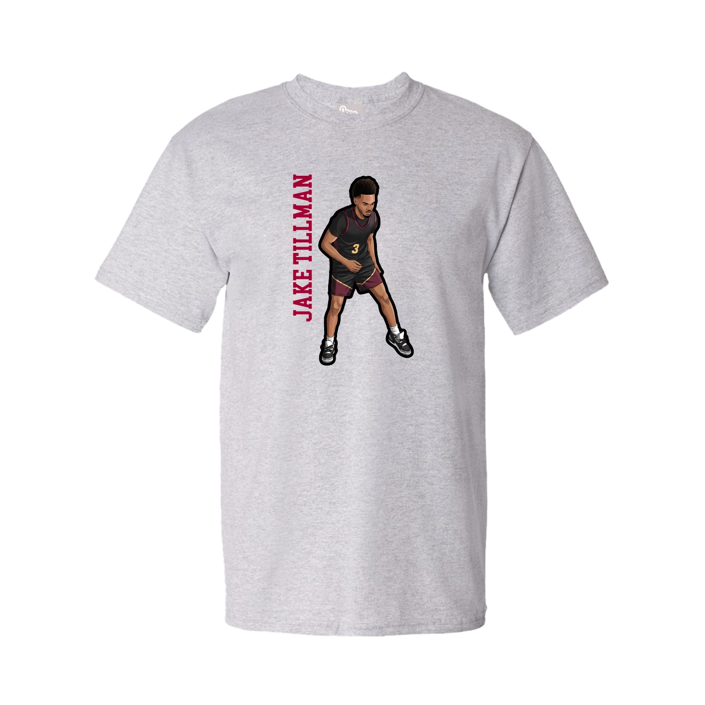 Tee — Name Vertical in Grey