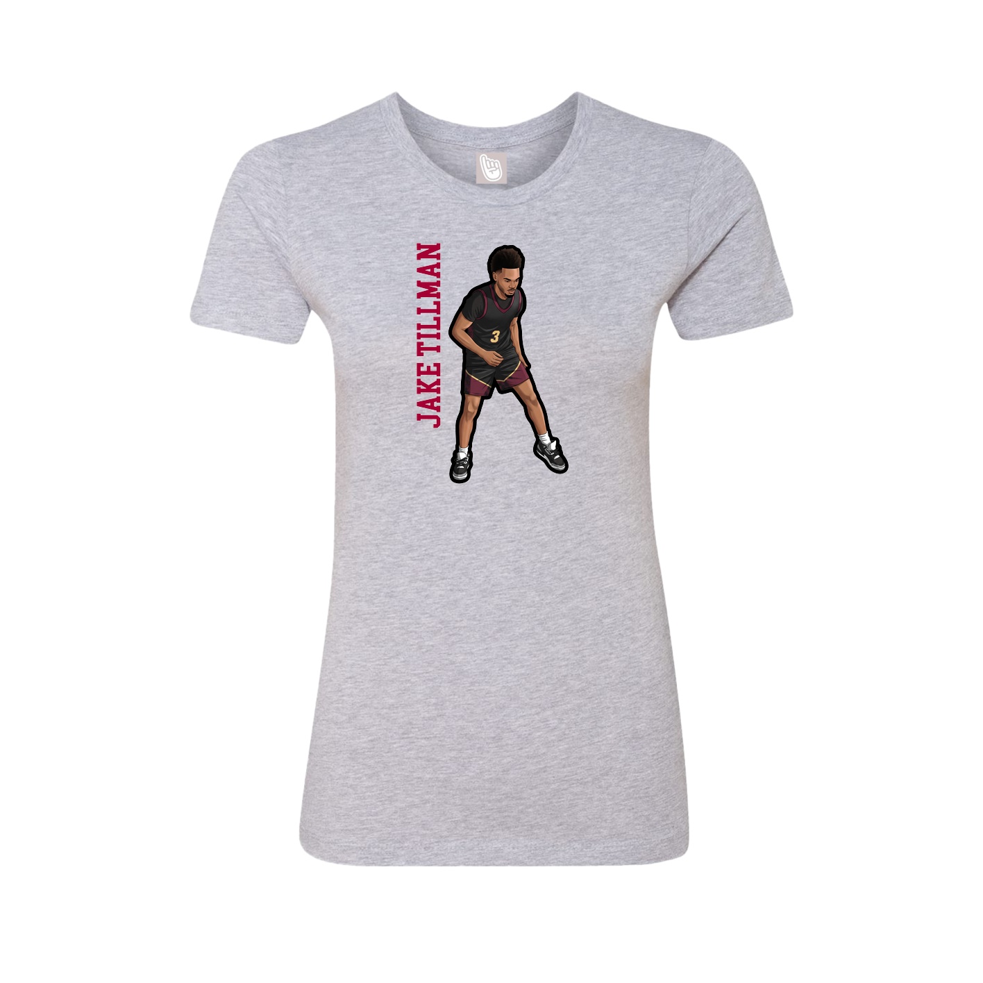 Womens Tee — Name Vertical in Grey