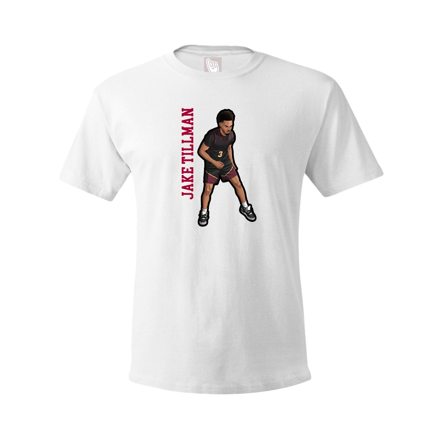 Youth Tee — Name Vertical in White