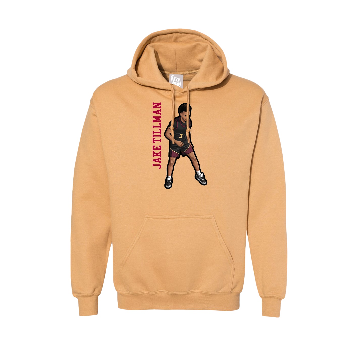 Hoodie — Name Vertical in Vegas Gold