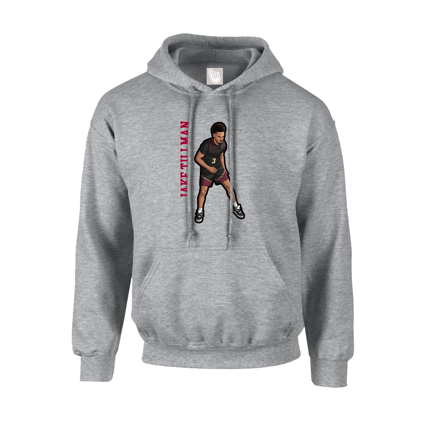 Youth Hoodie — Name Vertical in Grey