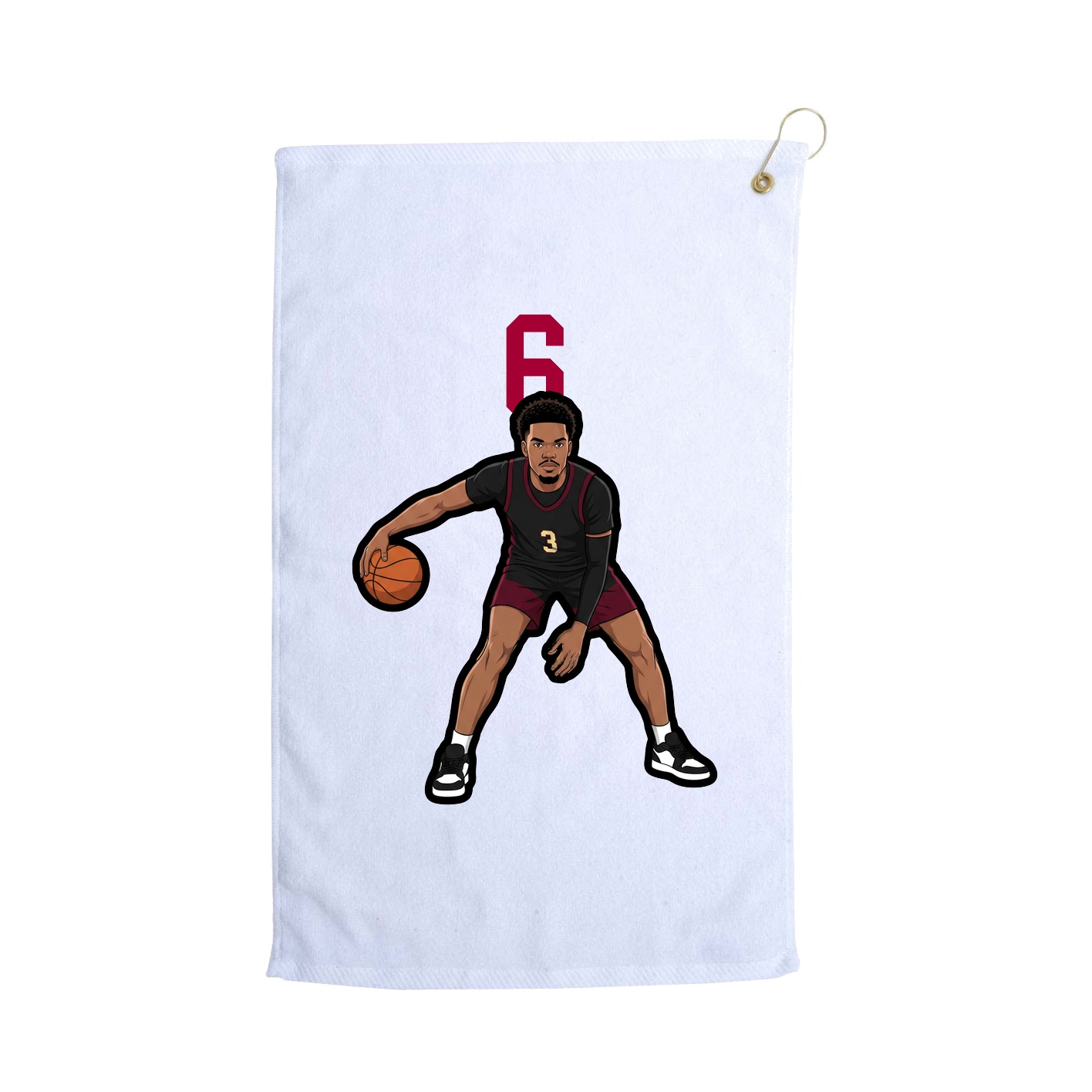 Golf Towel — Number Top in White