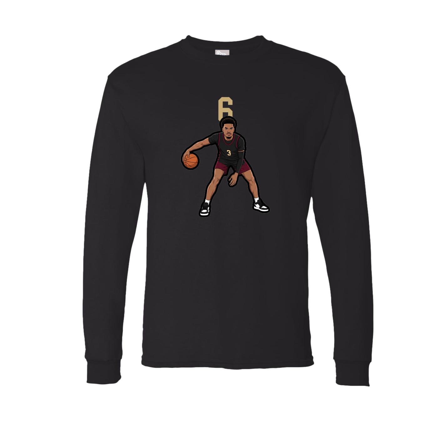 Long Sleeve Tee — Number Top in Black