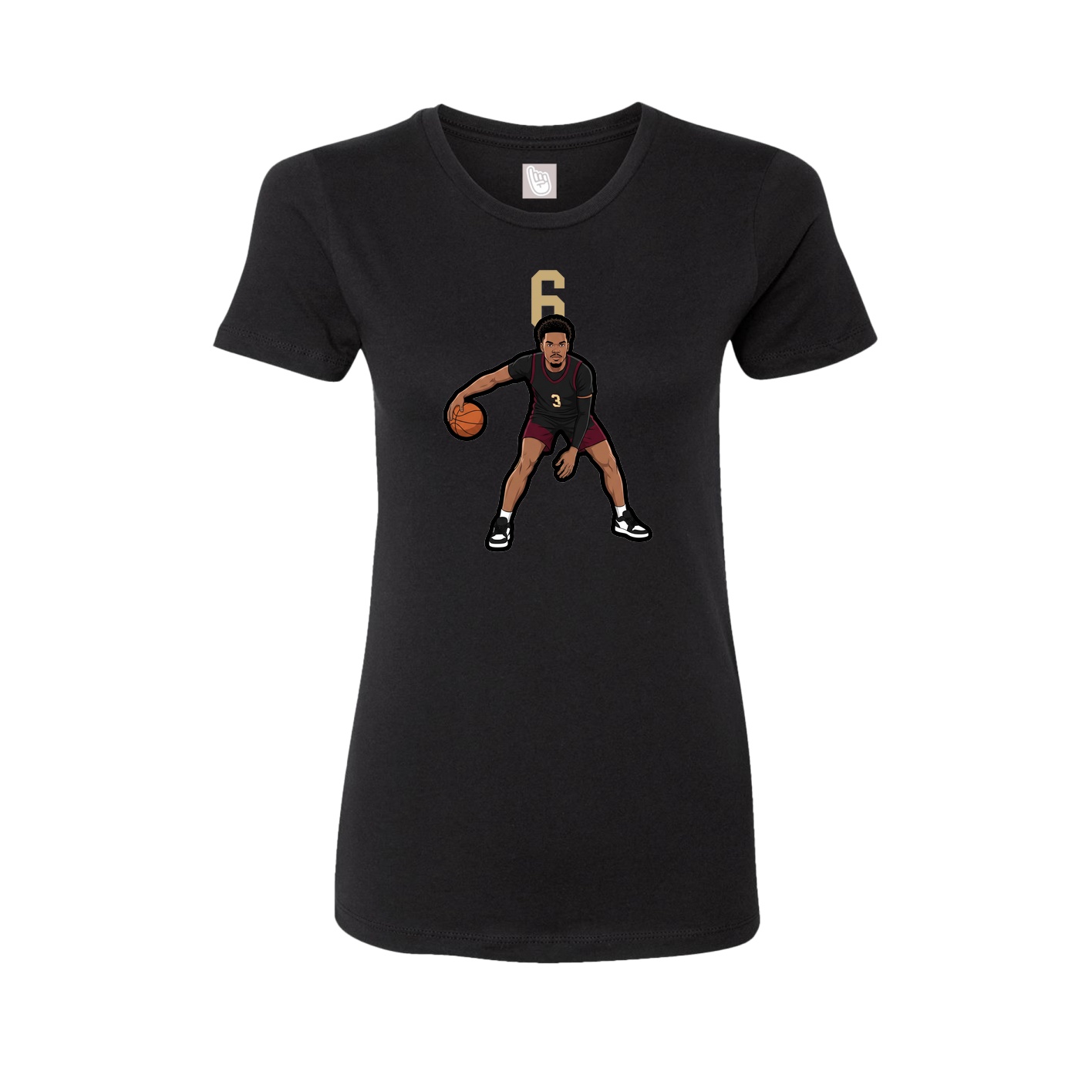 Womens Tee — Number Top in Black