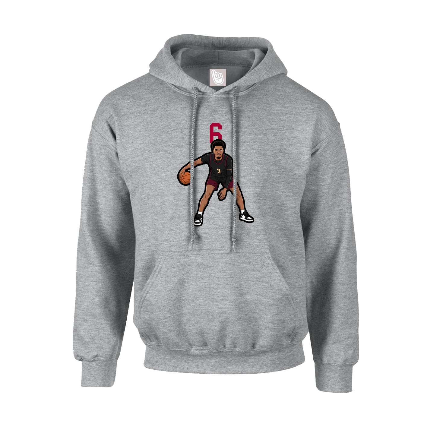 Youth Hoodie — Number Top in Grey