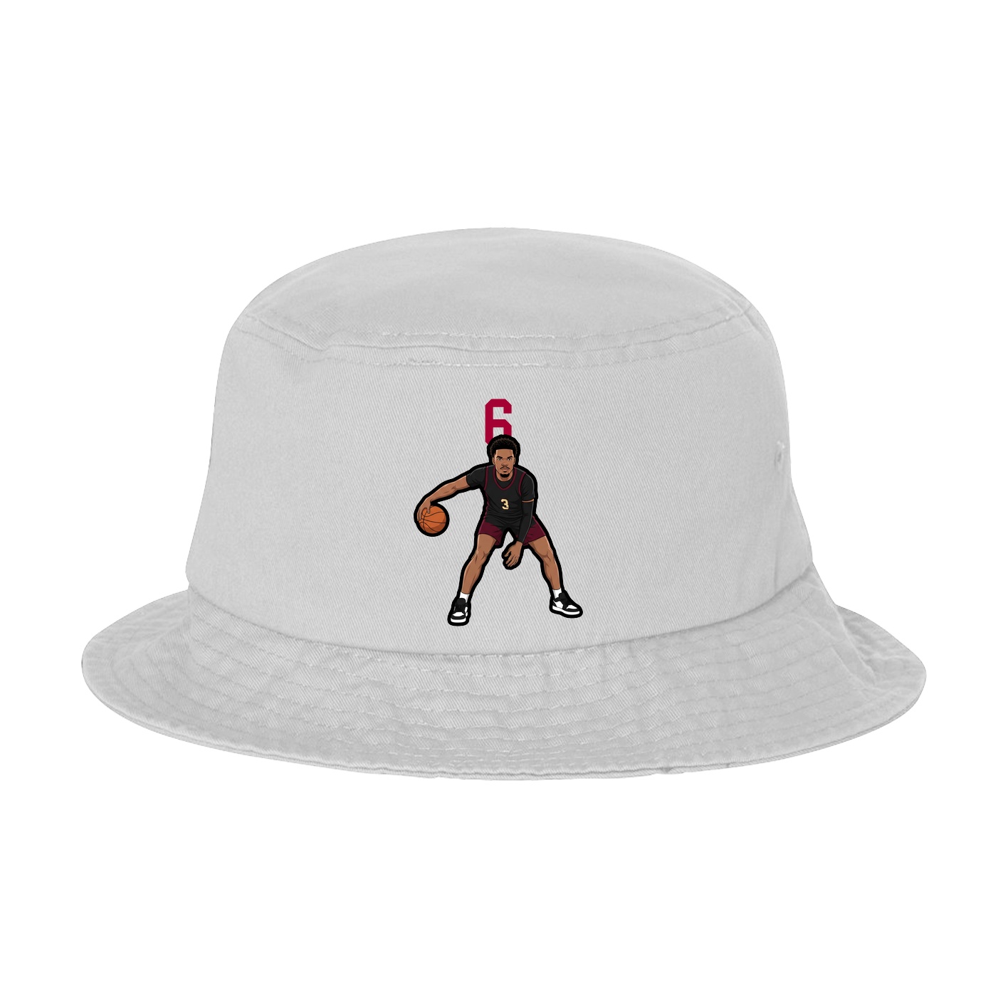 Bucket Cap — Number Top in White