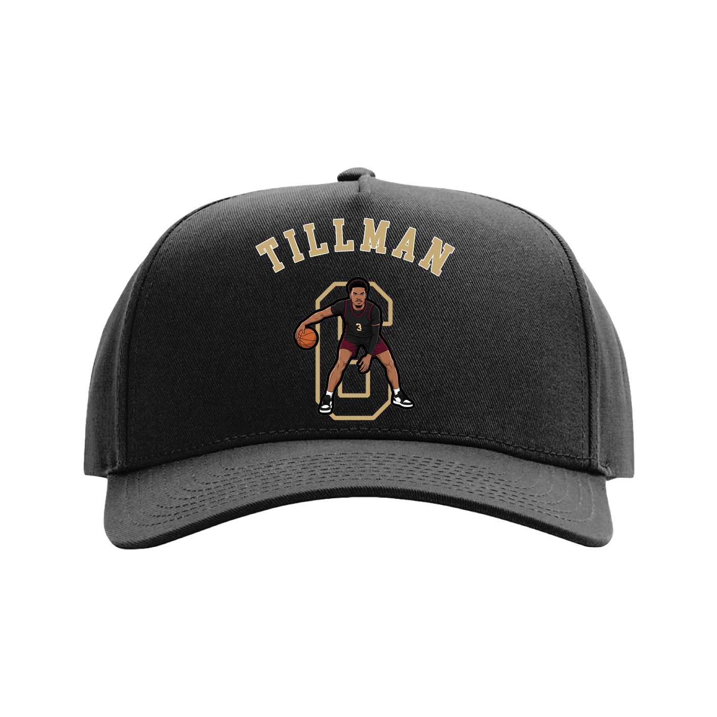 Full Fabric Five-Panel Champ Cap — Shirsey Arch in Black