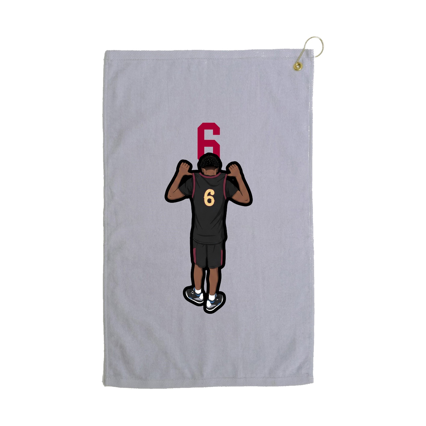 Golf Towel — Number Top in Grey