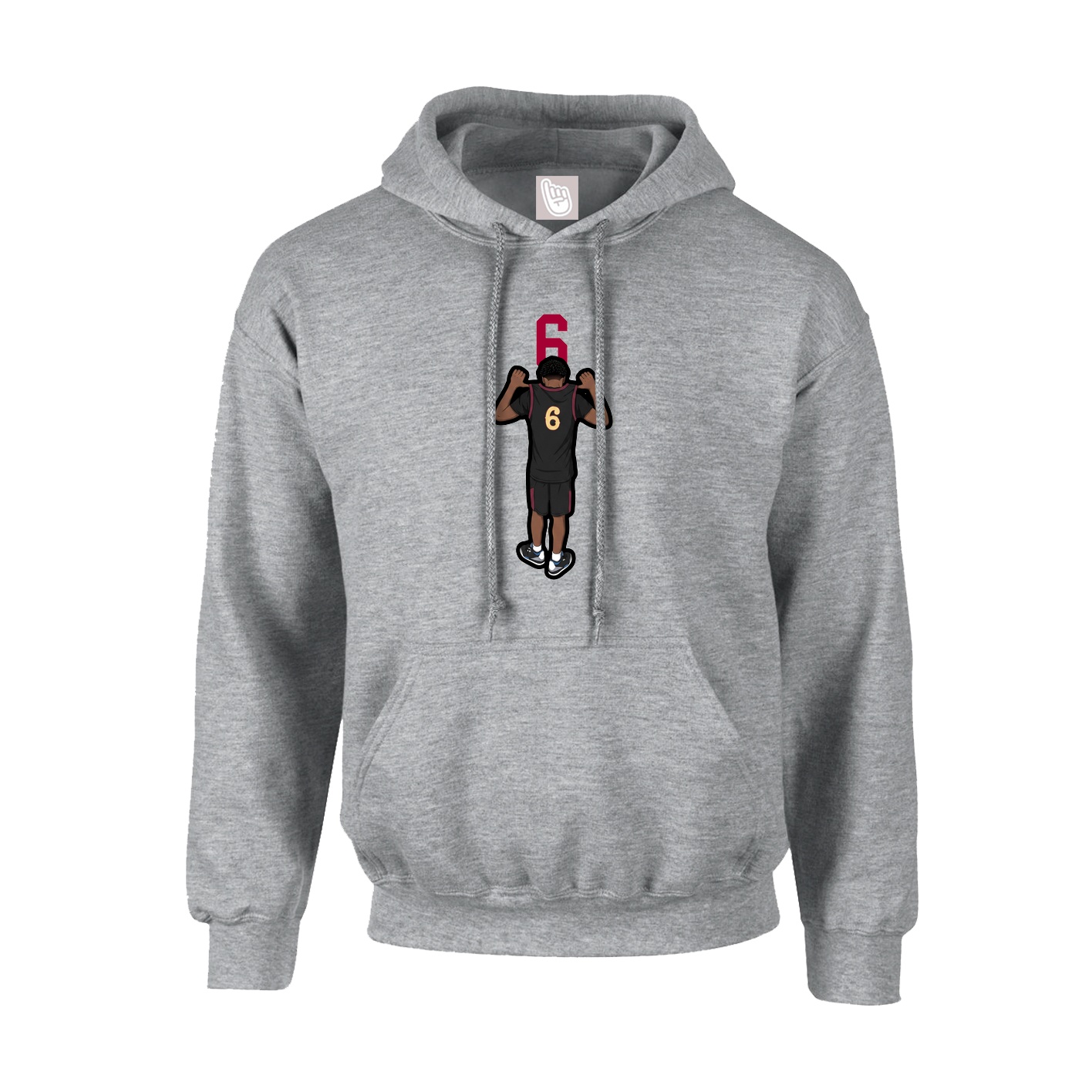 Hoodie — Number Top in Grey