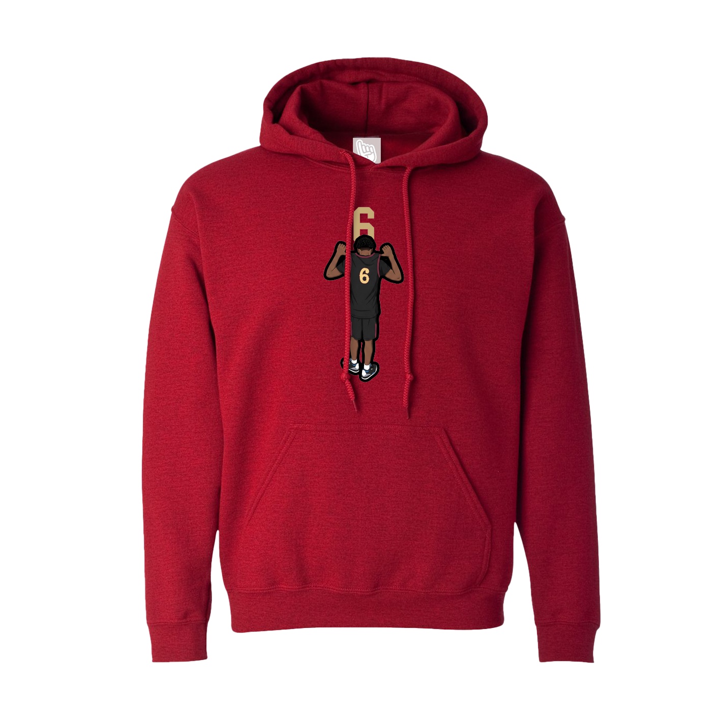 Hoodie — Number Top in Crimson