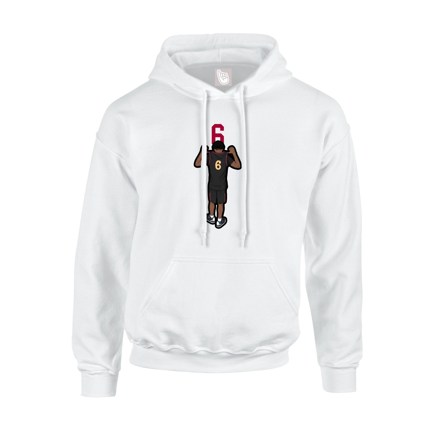 Youth Hoodie — Number Top in White
