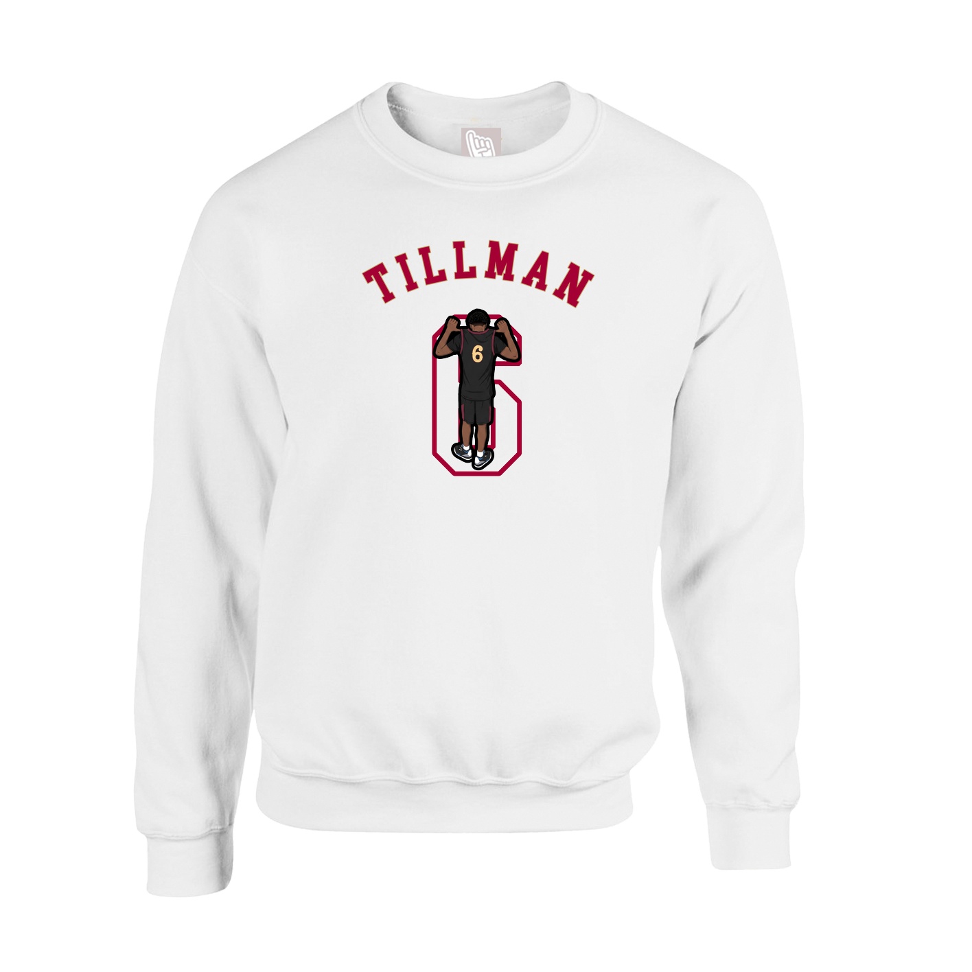 Fleece Crew — Shirsey Arch in White