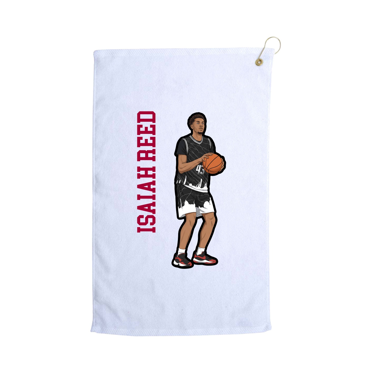 Golf Towel — Name Vertical in White