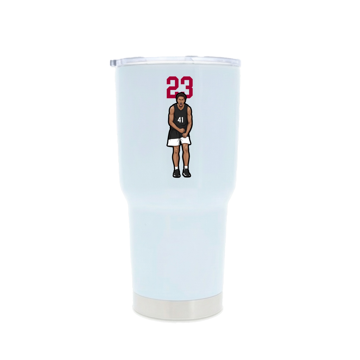30oz Stainless Steel Tumbler — Number Top in White