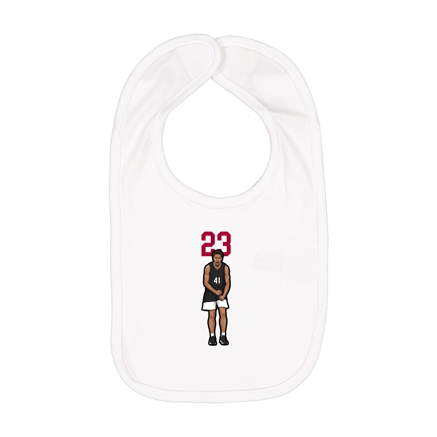 Infant Bib — Number Top in White