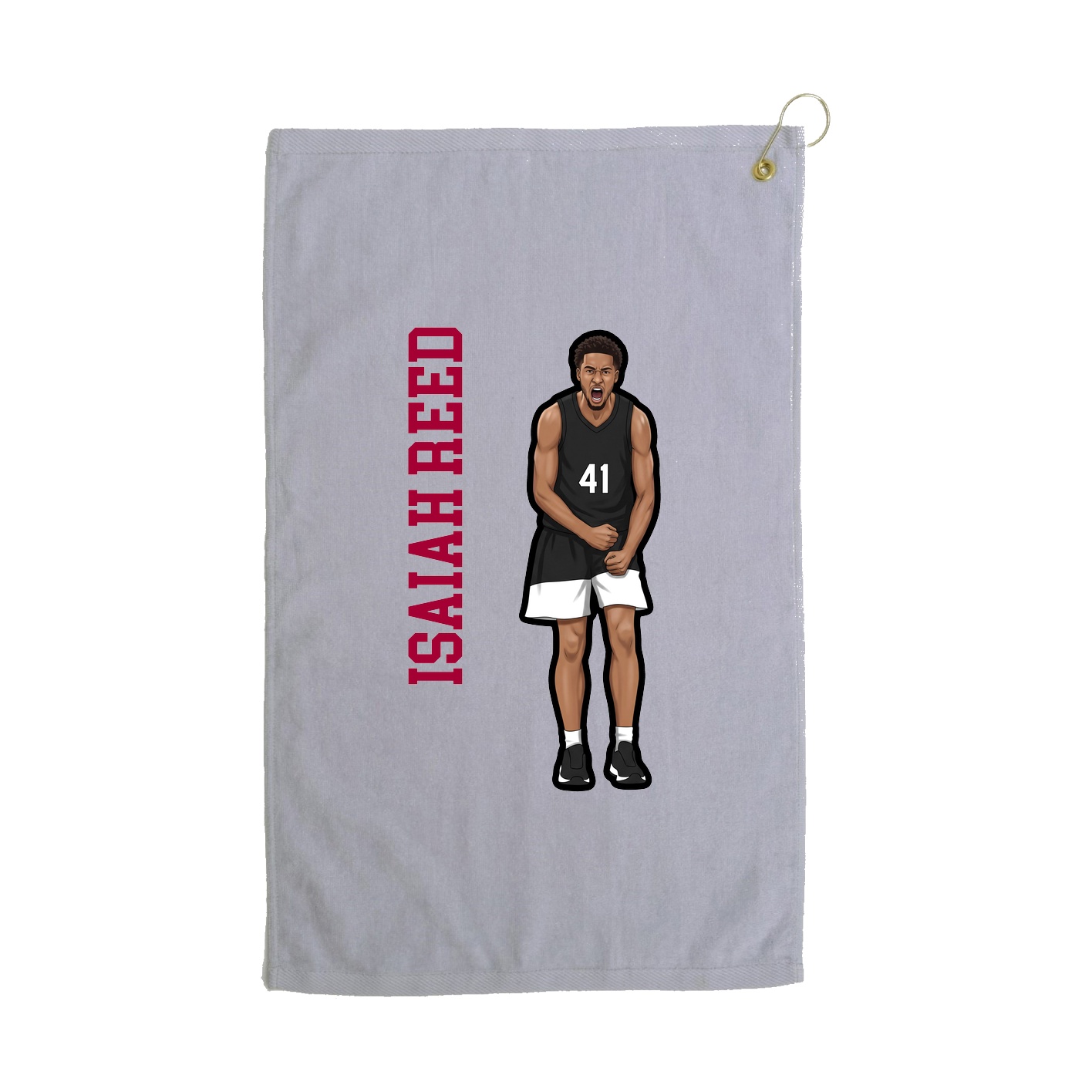 Golf Towel — Name Vertical in Grey