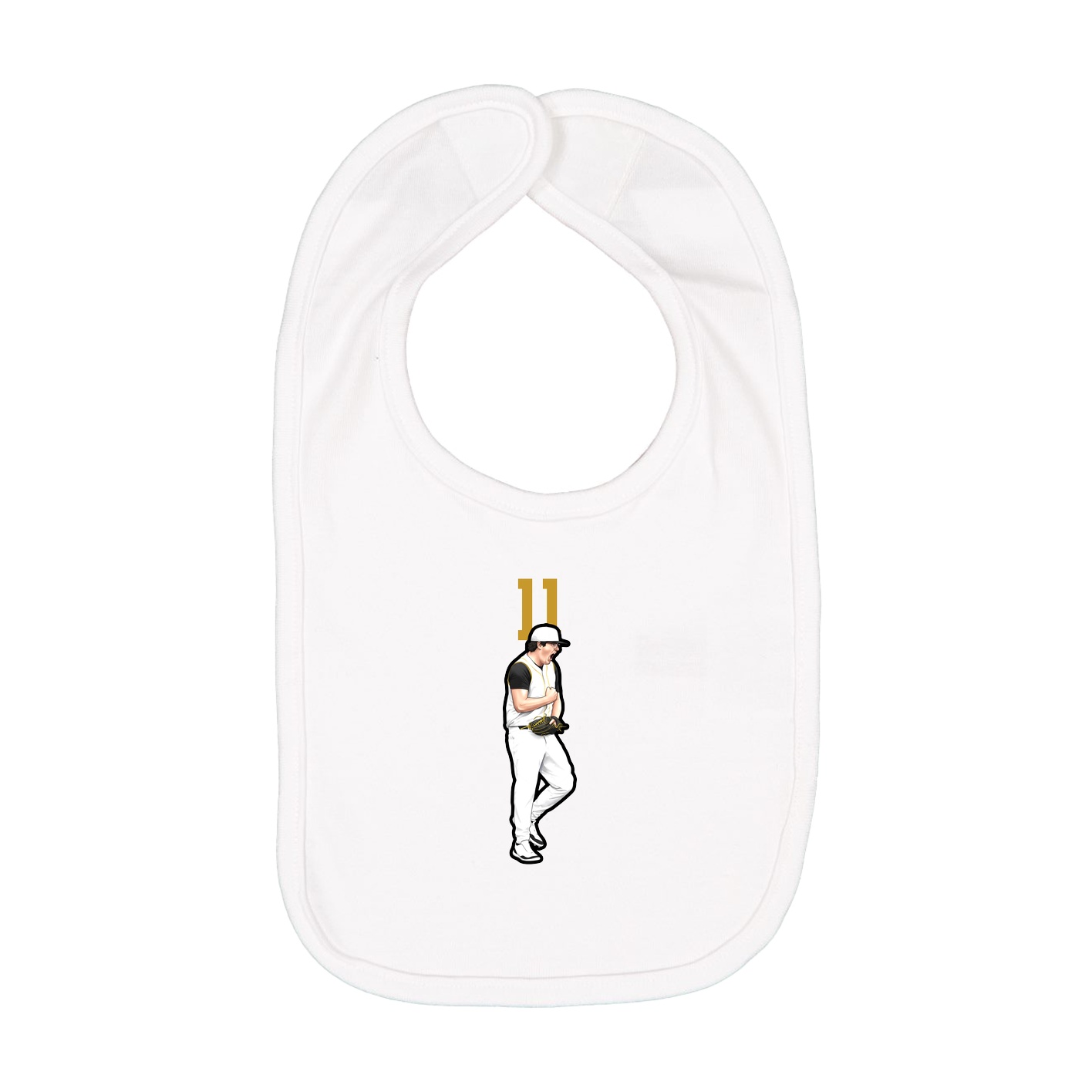 Infant Bib — Number Top in White