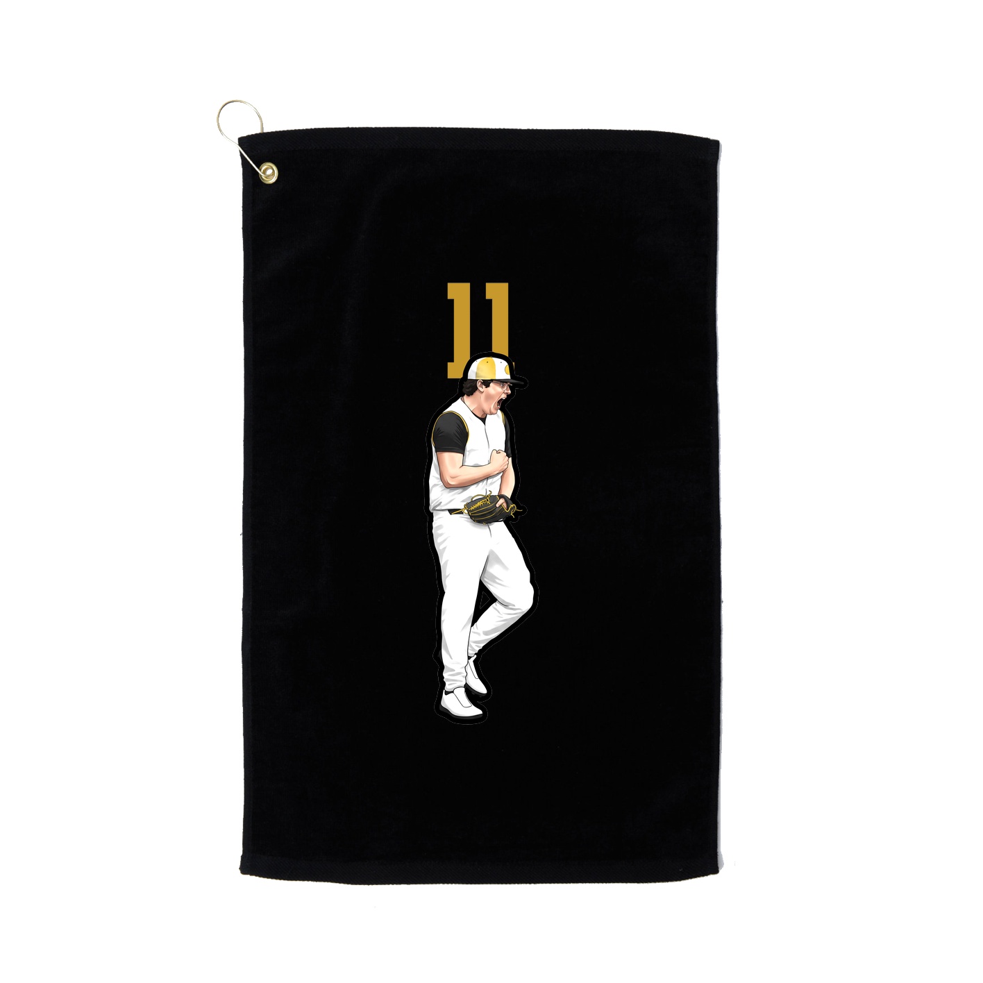 Golf Towel — Number Top in Black