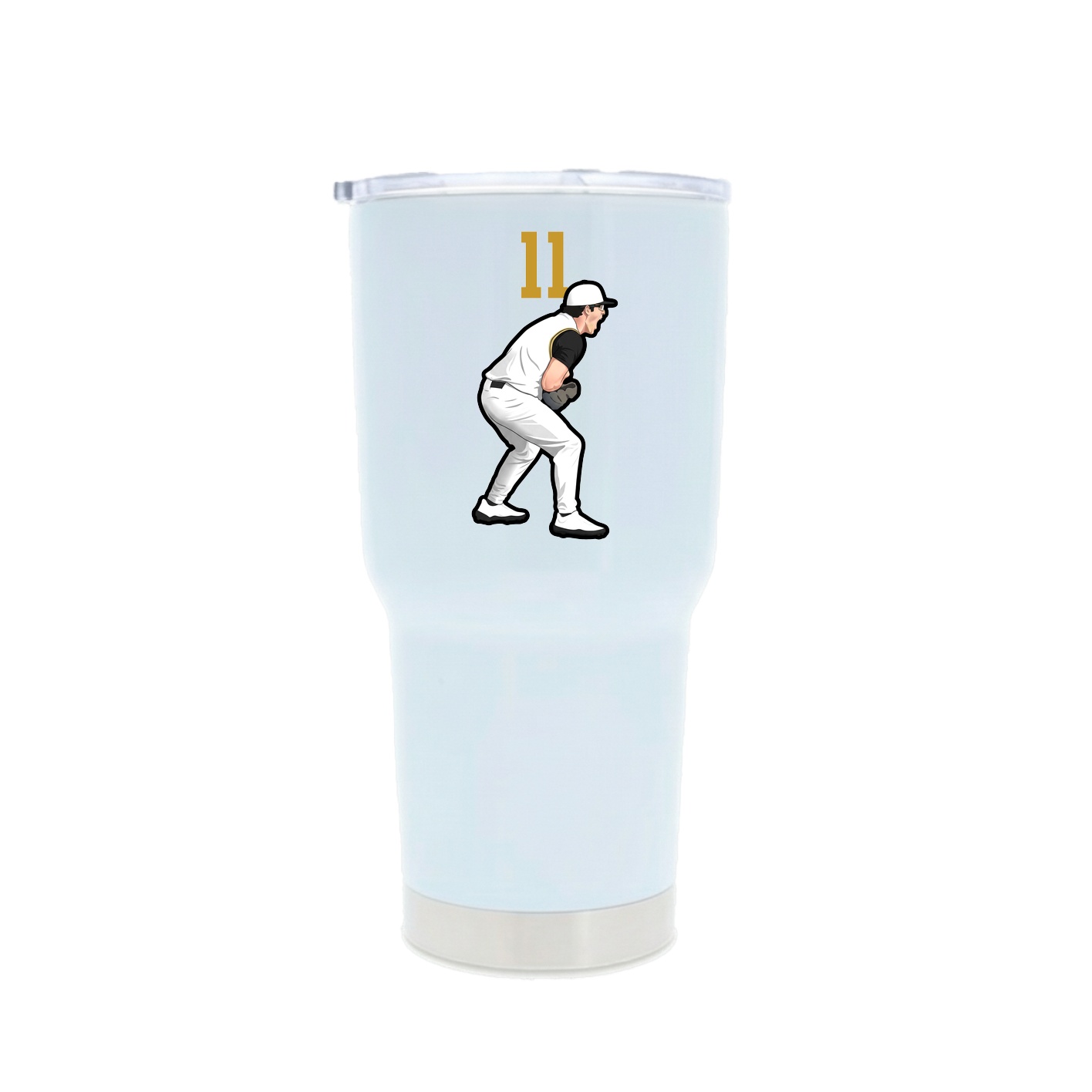 30oz Stainless Steel Tumbler — Number Top in White