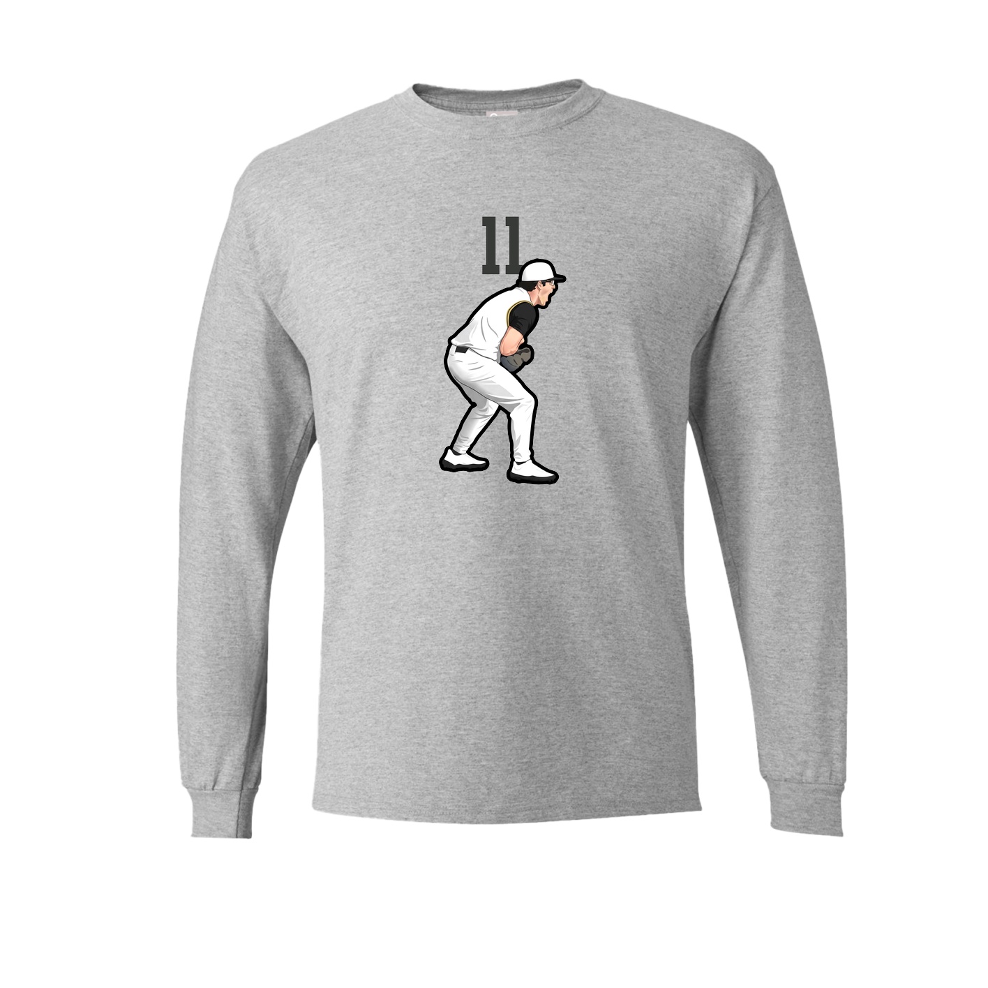 Long Sleeve Tee — Number Top in Grey