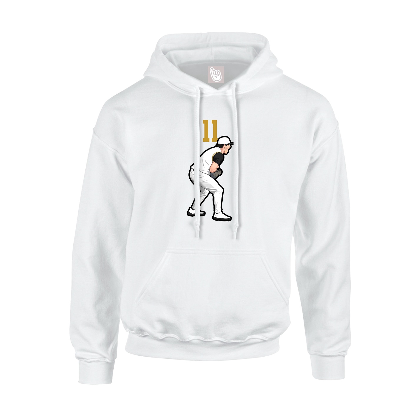 Youth Hoodie — Number Top in White