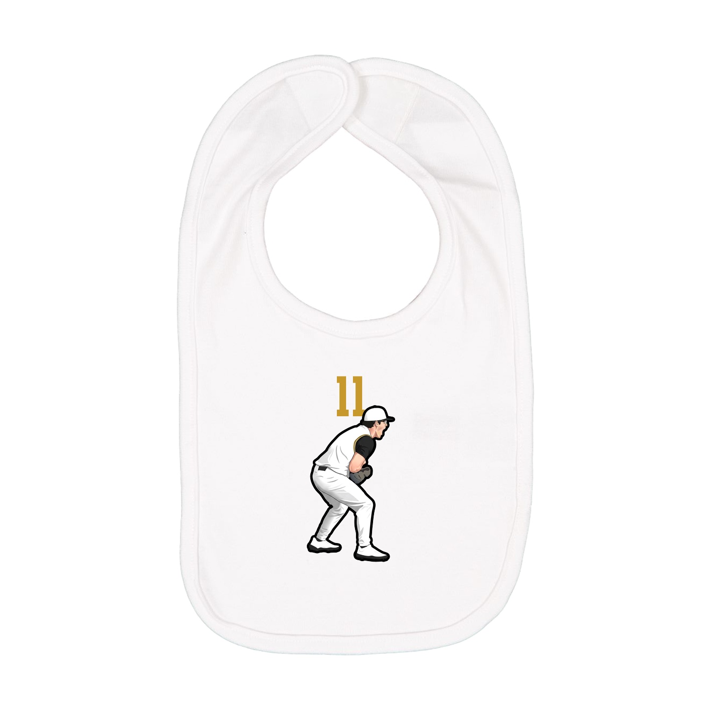 Infant Bib — Number Top in White