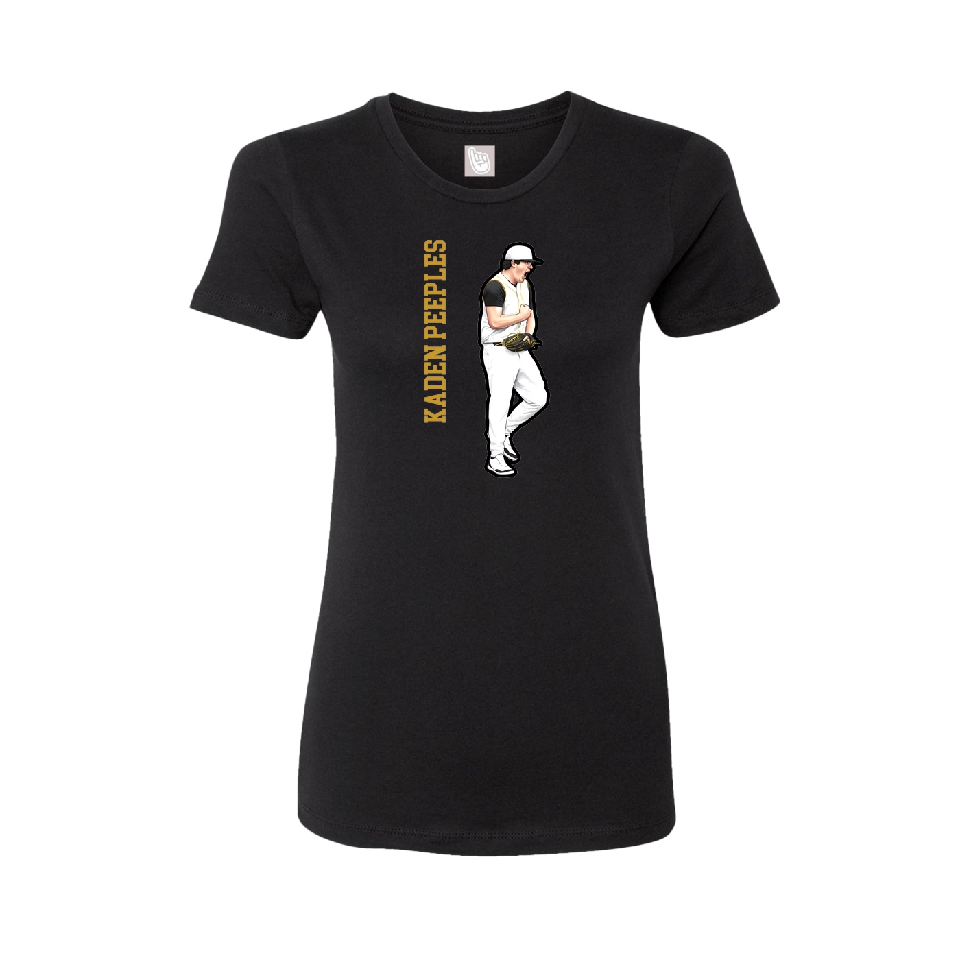 Fitted Women's Tee — Name Vertical in Black
