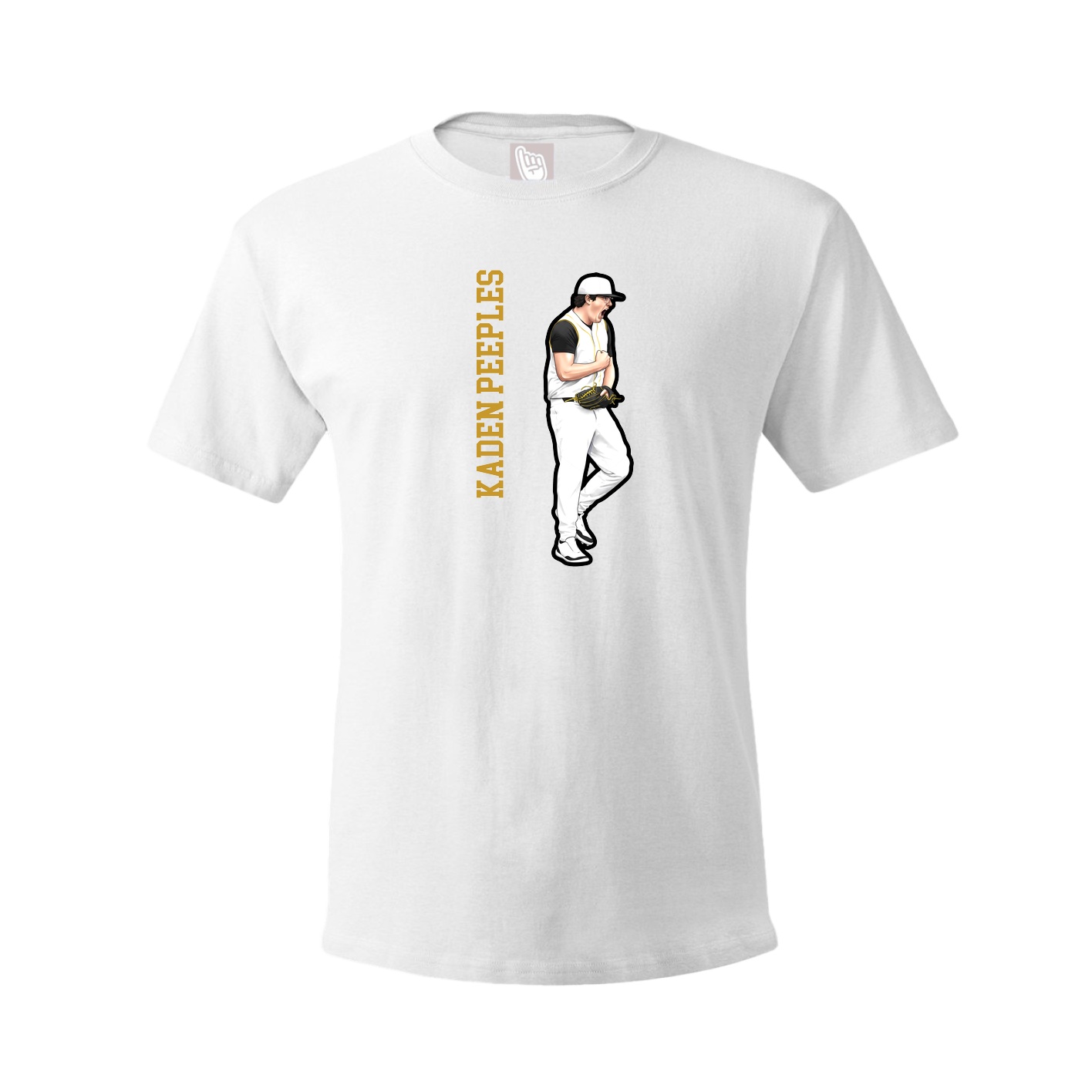 Youth Tee — Name Vertical in White
