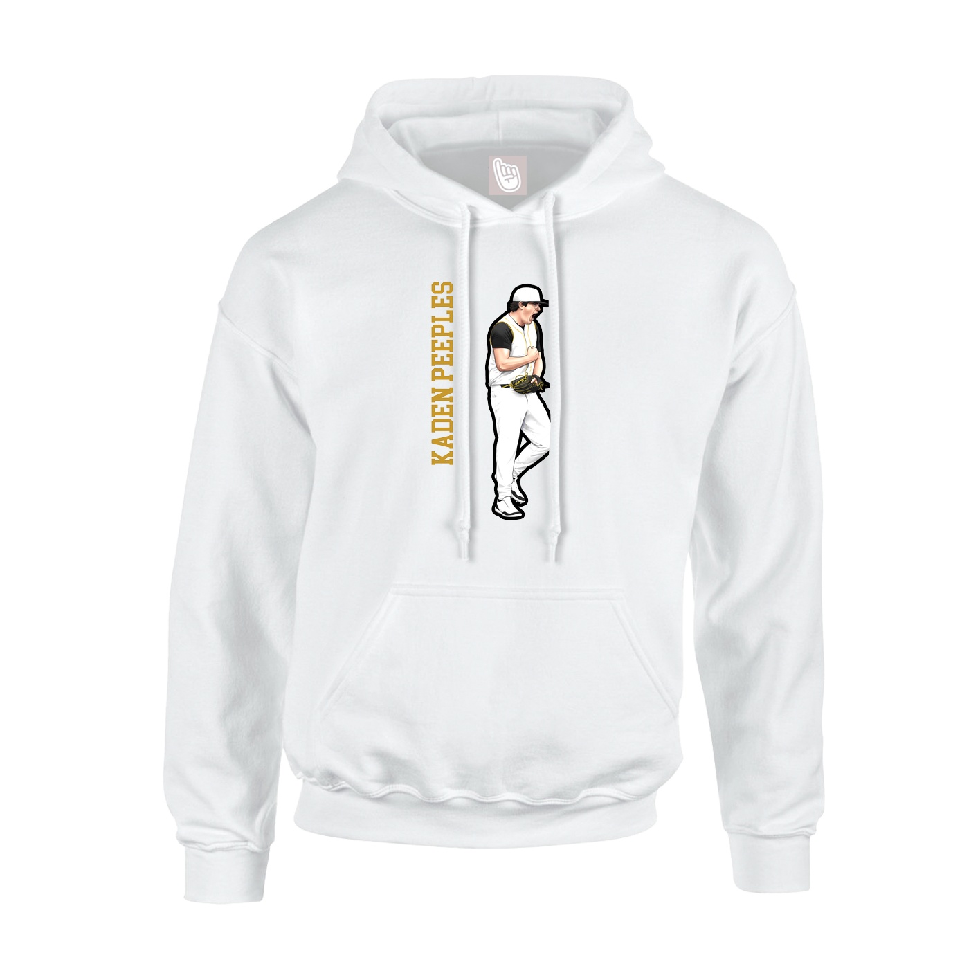 Youth Hoodie — Name Vertical in White