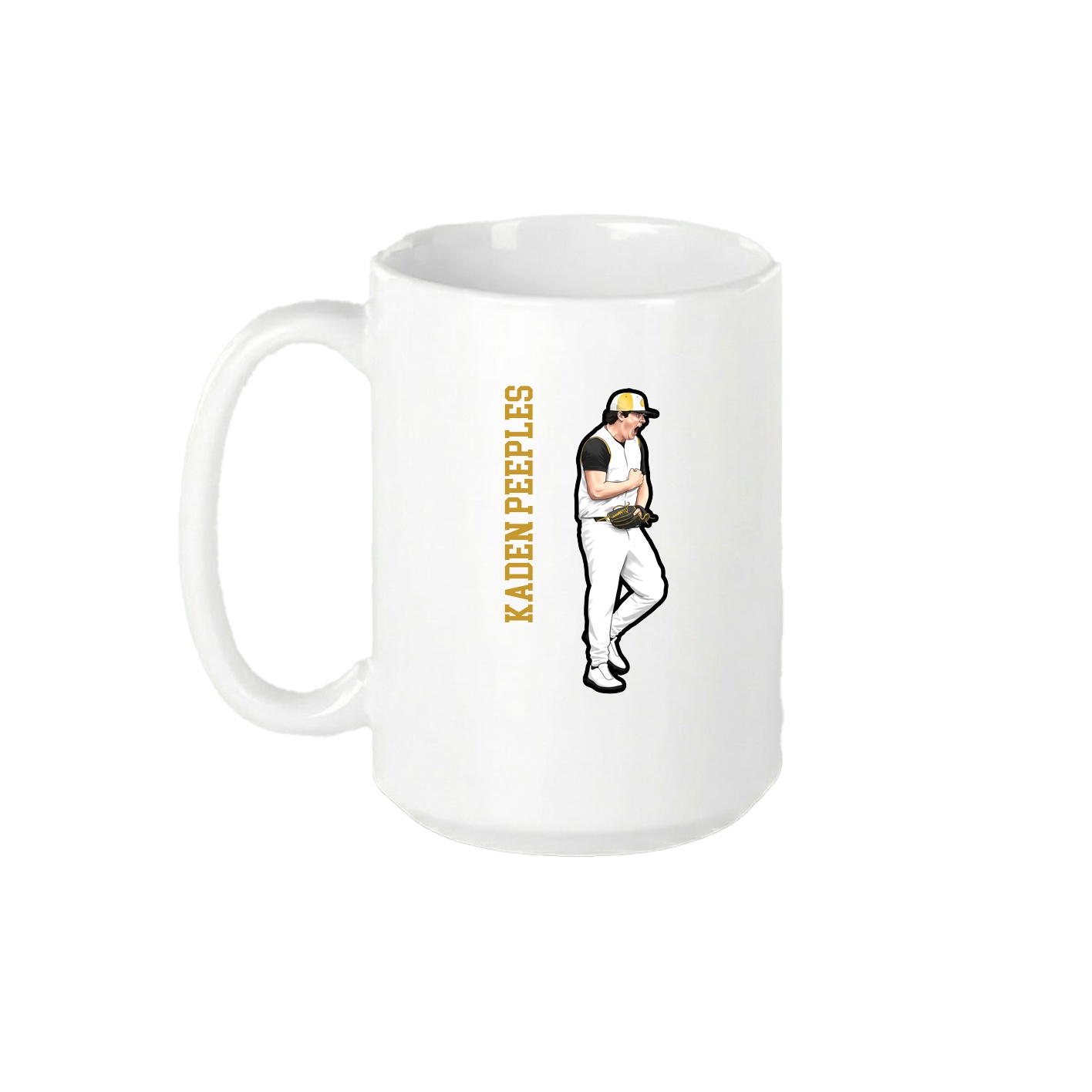 15oz Coffee Mug — Name Vertical in White