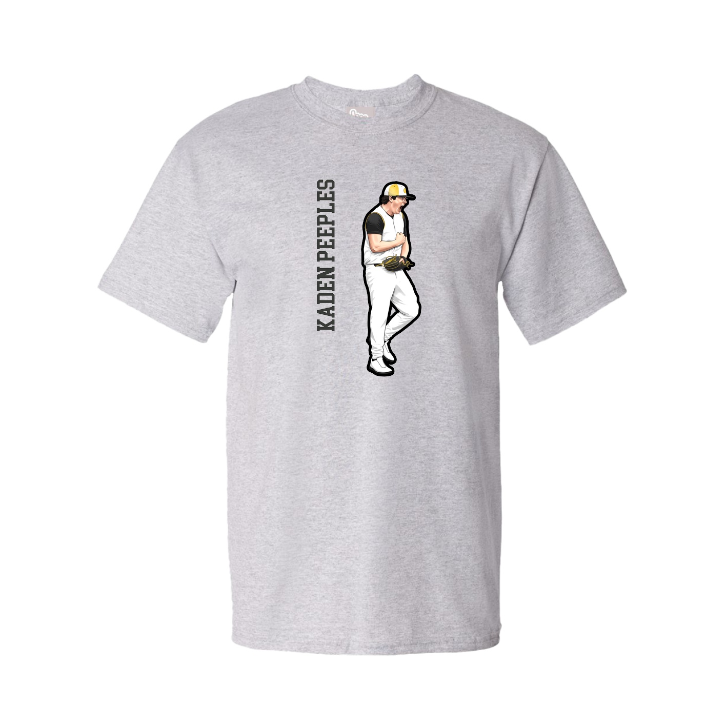 Youth Tee — Name Vertical in Grey